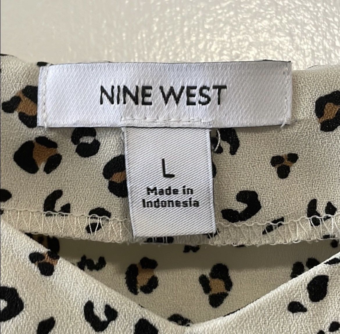 Nine West Nine West Beige Leopard Print Camisole Size L / US 10 / IT 46 - 2 Thumbnail