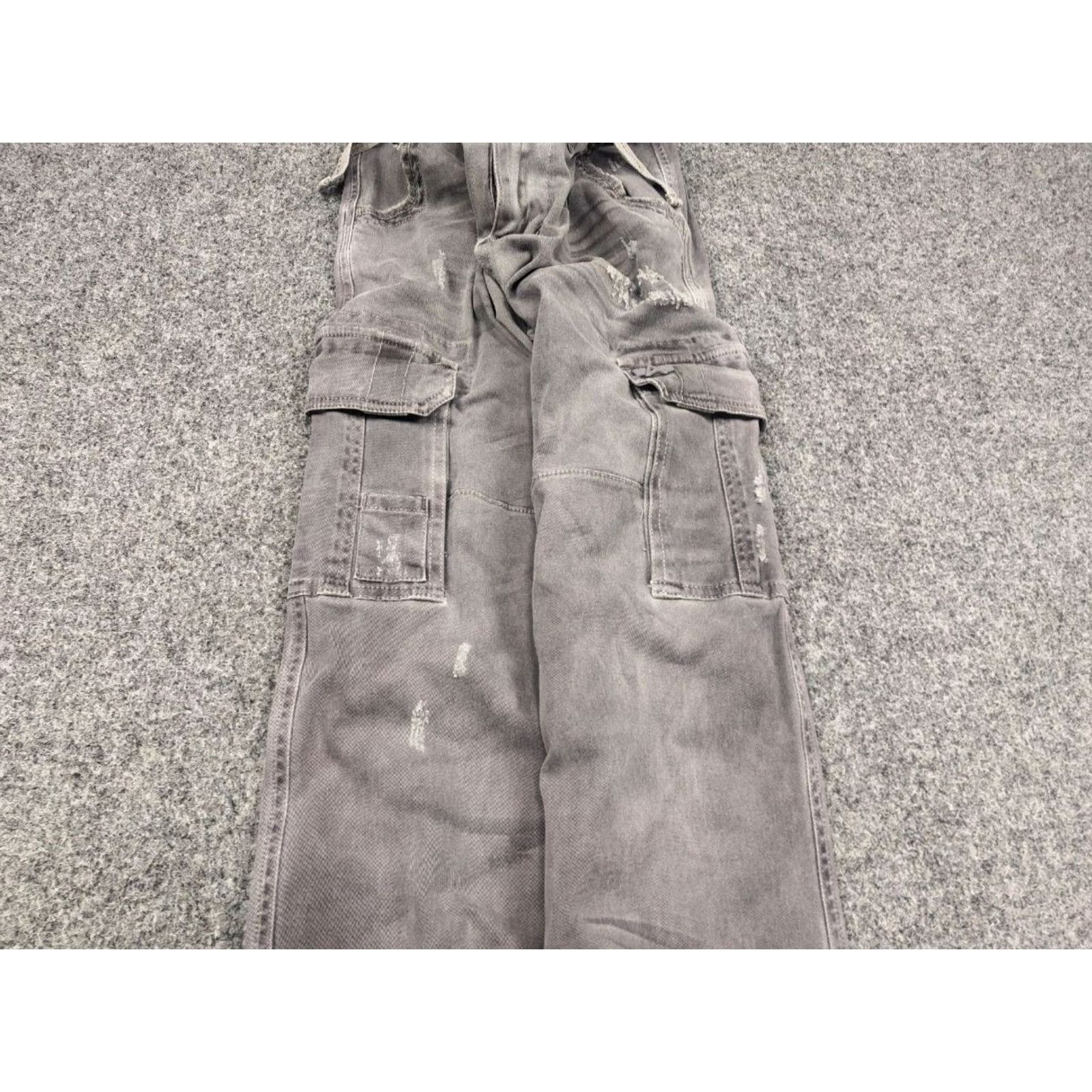 Vintage Alpha Industries Cargo Pants Mens Regular 32 Gray Cotton Blend Cargo Pocket 90s Army Canvas Straight Flat Front Size US 32 / EU 48 - 5 Thumbnail
