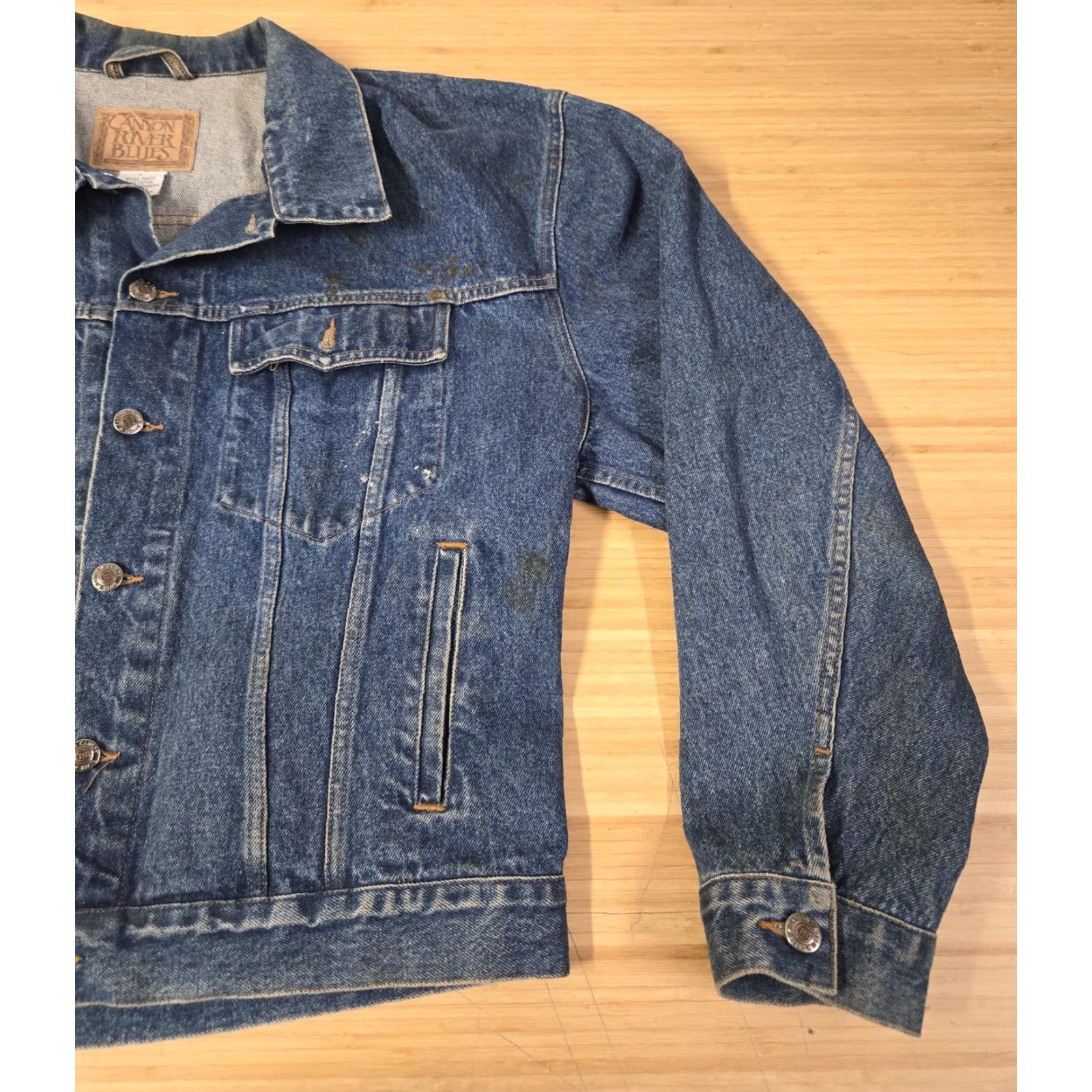 Vintage VINTAGE Canyon River Blues Denim Jacket Mens L Blue Truck­er Classic Style 35433 Size US L / EU 52-54 / 3 - 2 Thumbnail