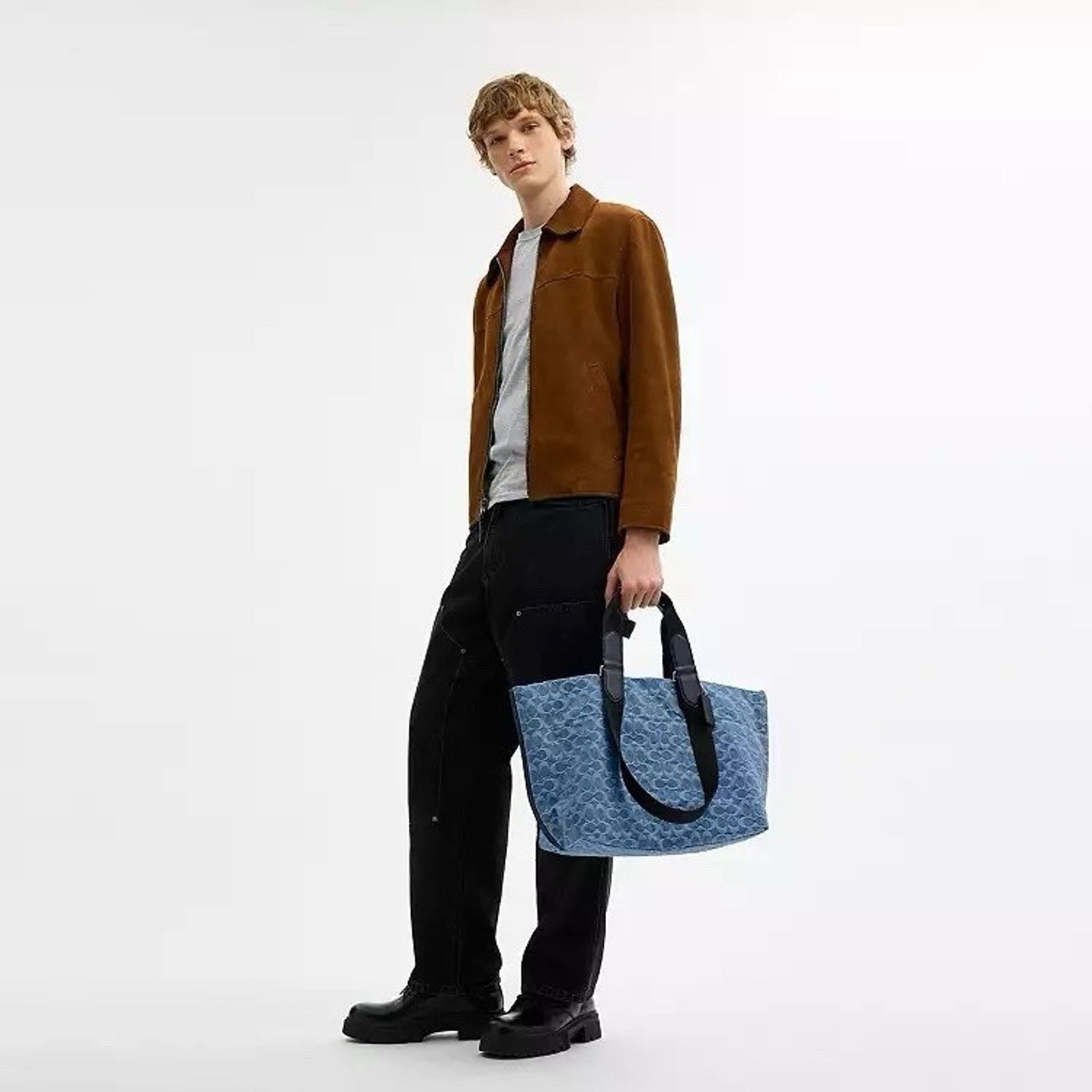 Coach NWT Coach MEN'S Small Tour Tote Bag CDF24 Silver/Denim Size ONE SIZE - 13 Thumbnail