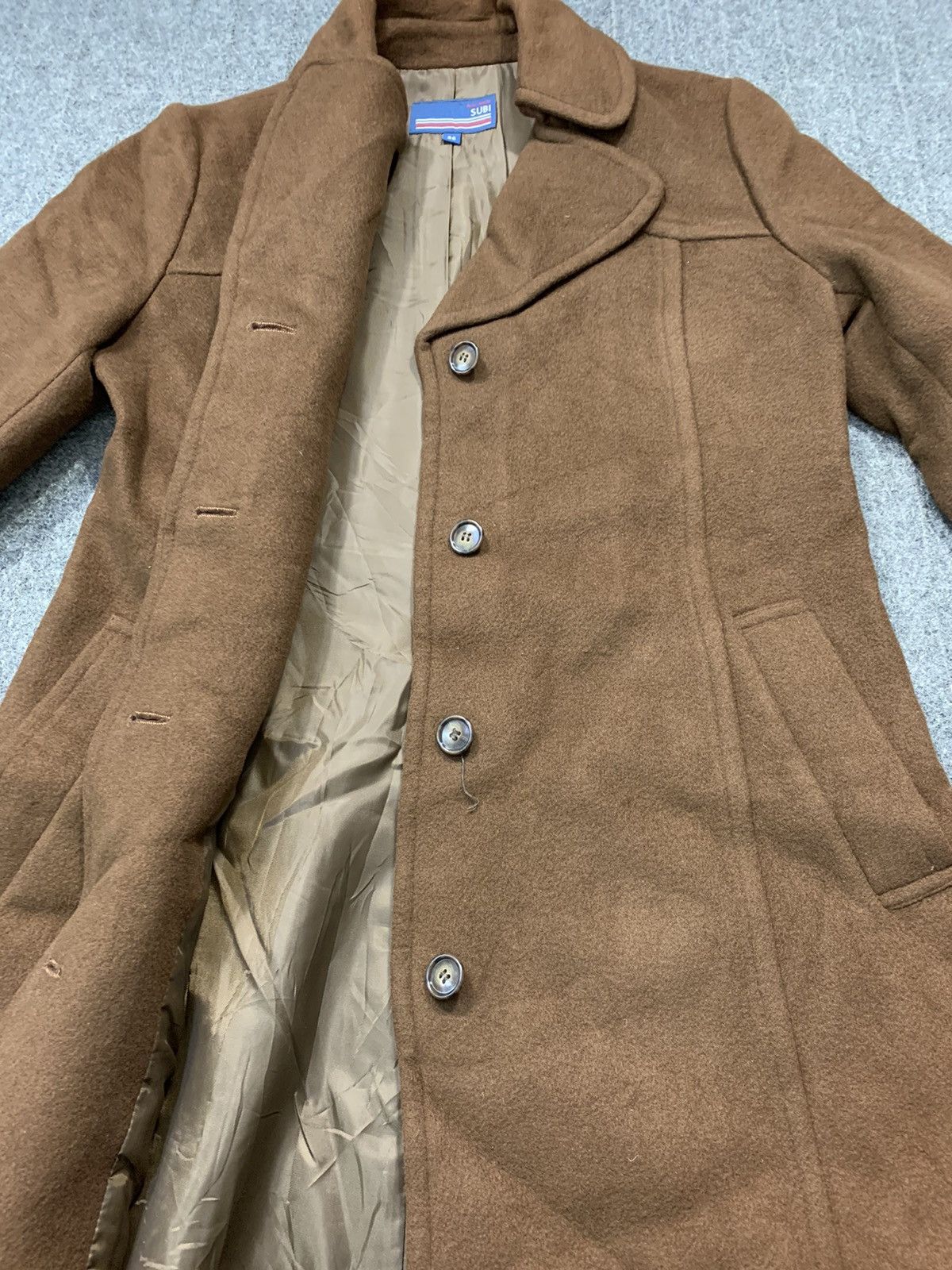 Japanese Brand 90s Padded Blue Image Subi Trench Coat Jacket Button Style Size S / US 4 / IT 40 - 6 Thumbnail