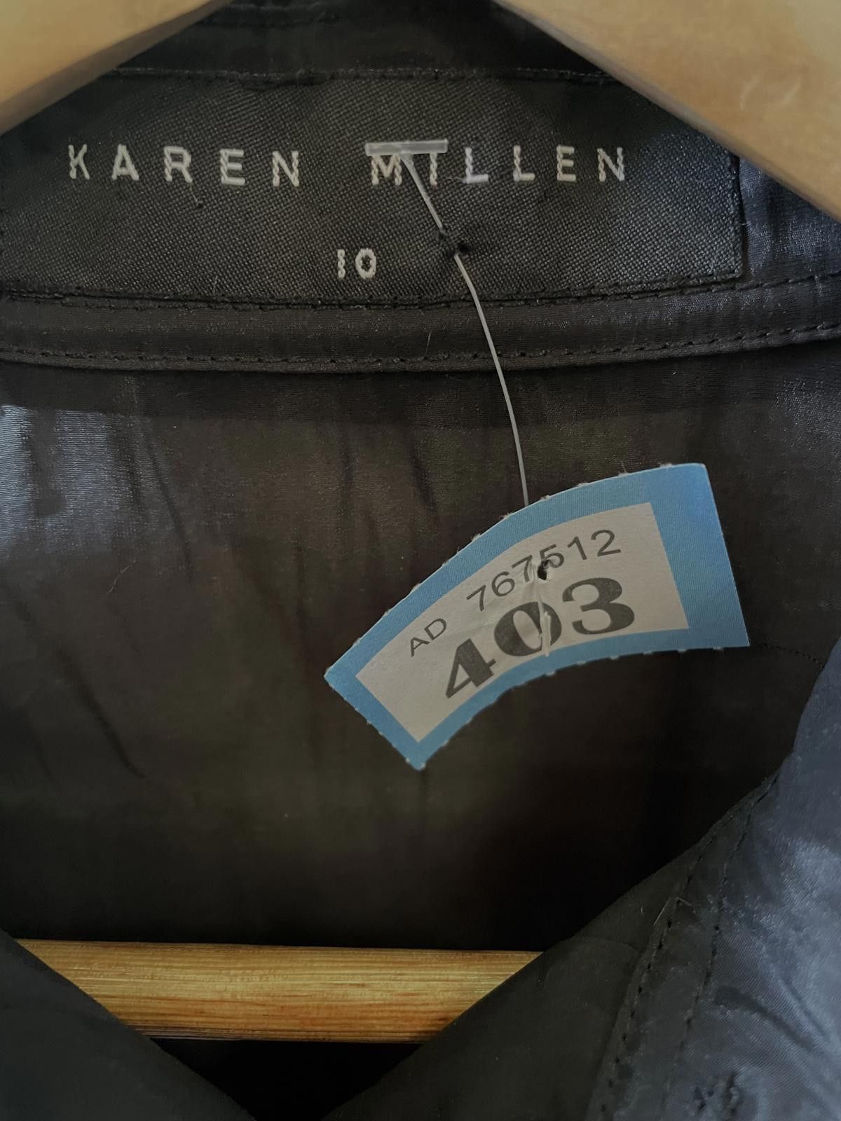 Designer Karen Millen Black Satin Long Sleeve Shirt Size 10 Size L / US 10 / IT 46 - 2 Thumbnail