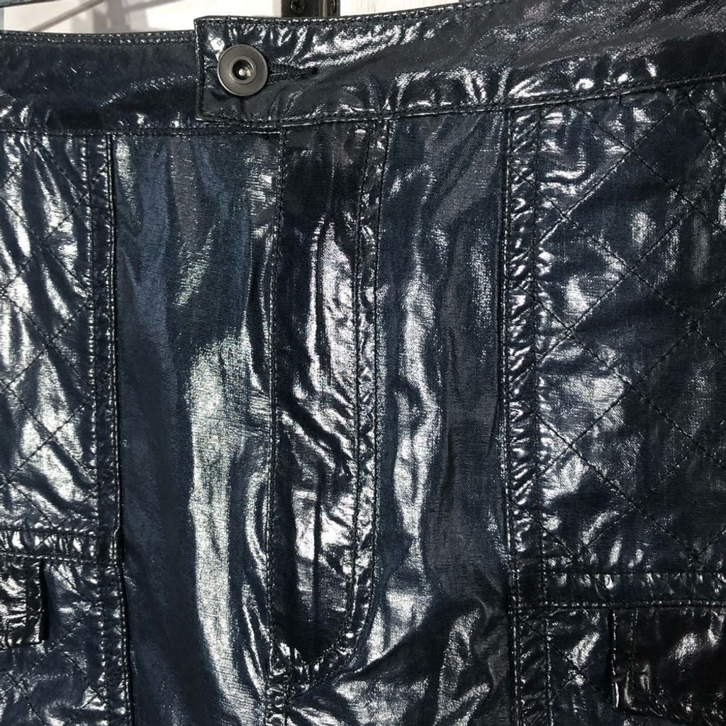 Free People NWOT FREE PEOPLE shiny blue vegan leather mini skirt sz S Size 28" / US 6 / IT 42 - 5 Thumbnail