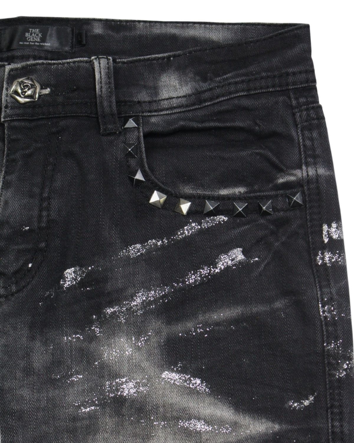 If Six Was Nine 2000S THE BLACK GENE SKULL JEANS Size US 30 / EU 46 - 7 Thumbnail