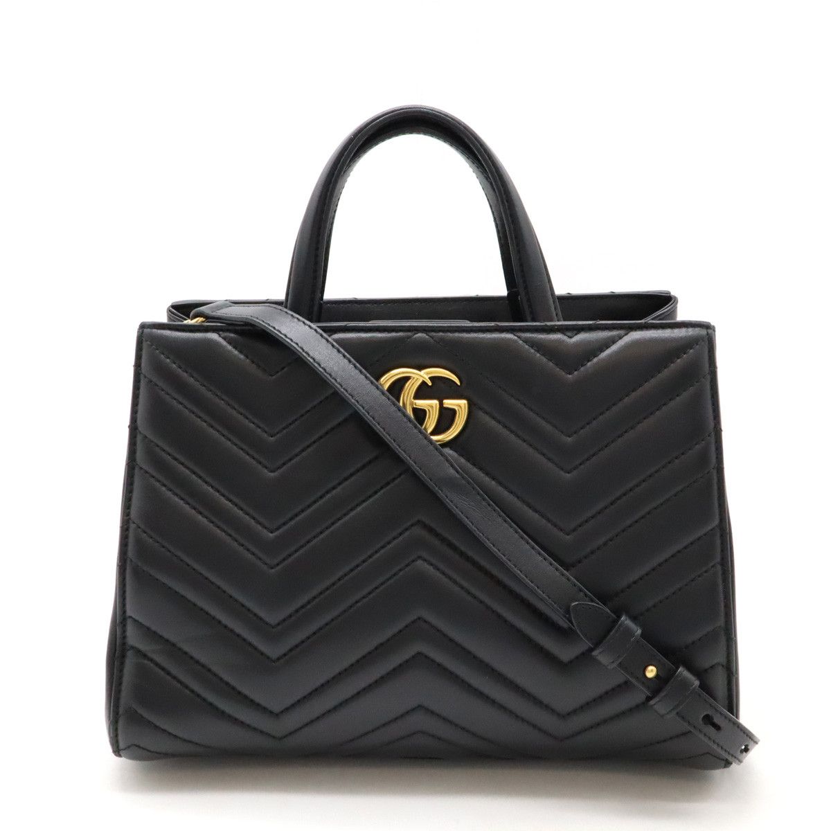 Gucci Gucci Gucci GG Marmont Quilted Leather Handbag 2WAY 448054 Leather Handbag 448054 in Great Condition Size ONE SIZE - 1 Thumbnail