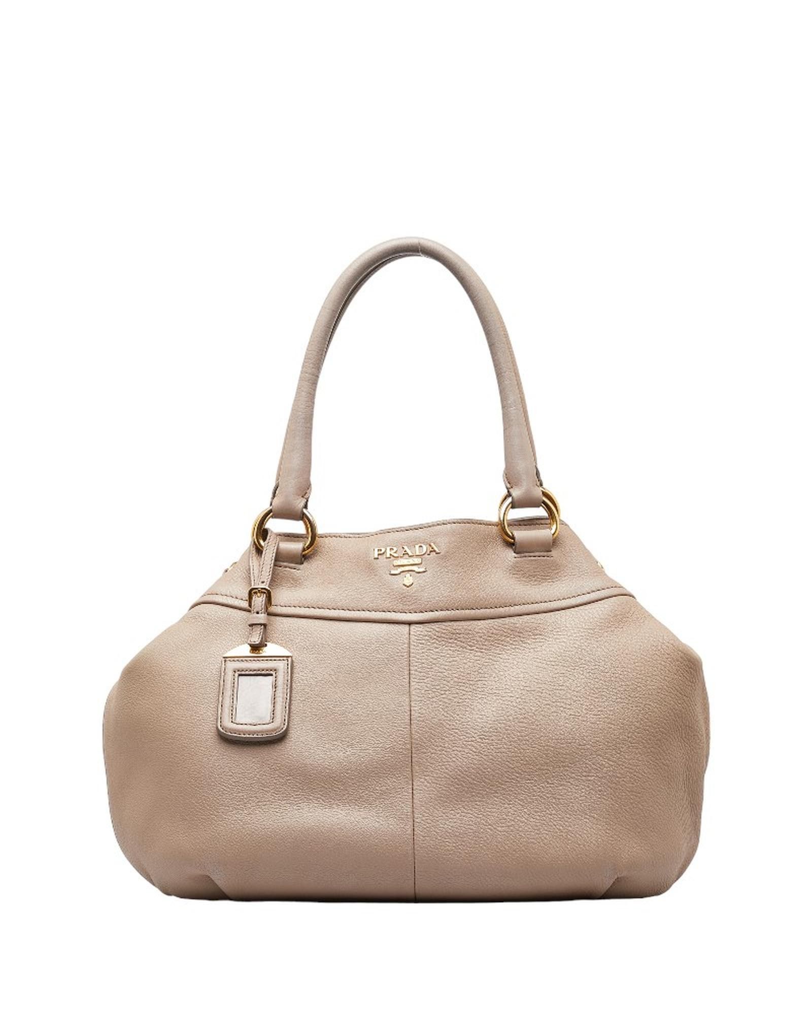 image of Prada Brown Leather Handbag In Excellent Condition, Women's