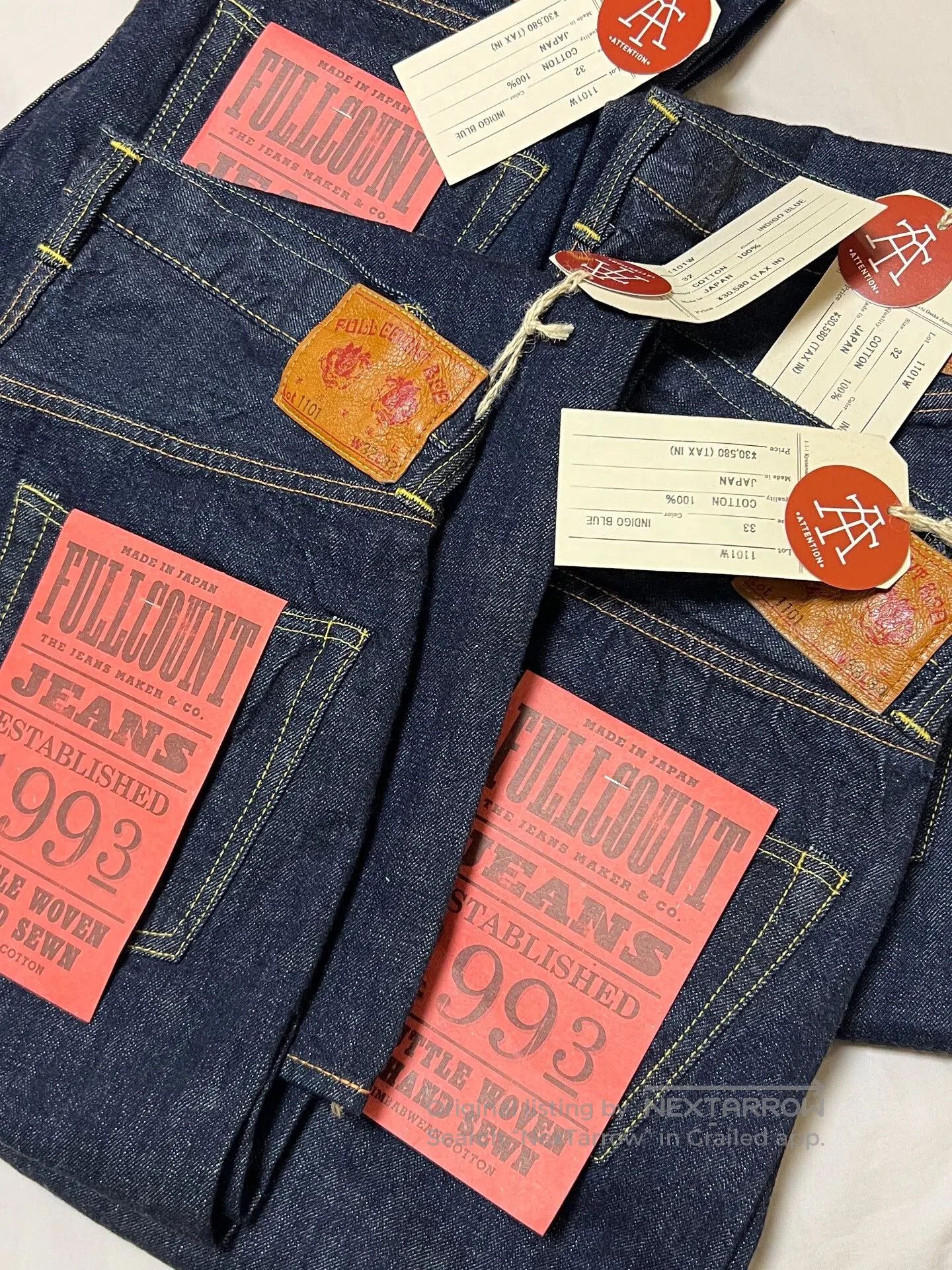 Full Count & Co. Fullcount High Waist Straight Leg Jeans. Size US 32 / EU 48 - 8 Thumbnail