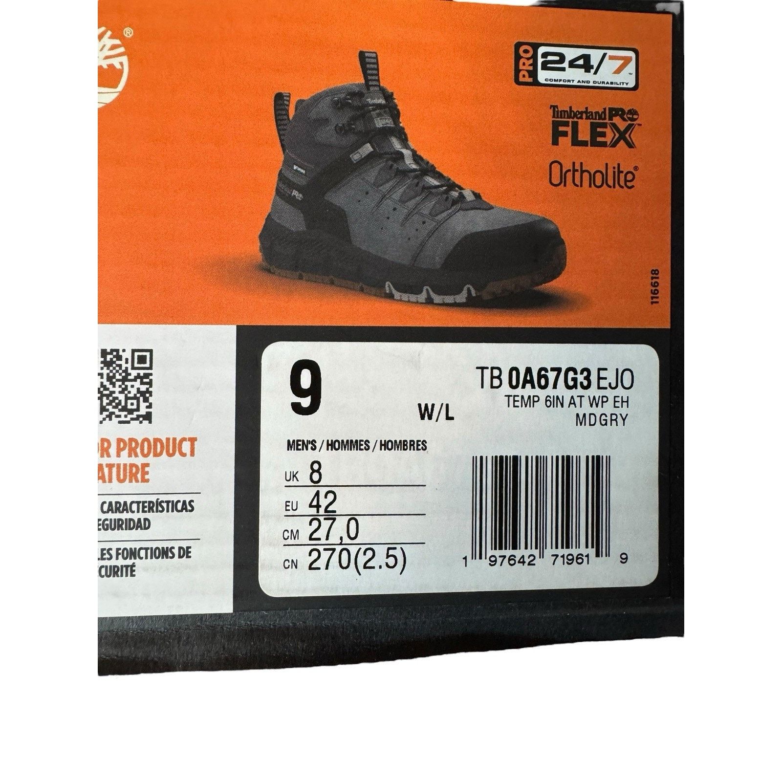 Timberland Timberland PRO NEW Tempe 6” Alloy Toe Work Boots Grey Size US 9 / EU 42 - 8 Thumbnail