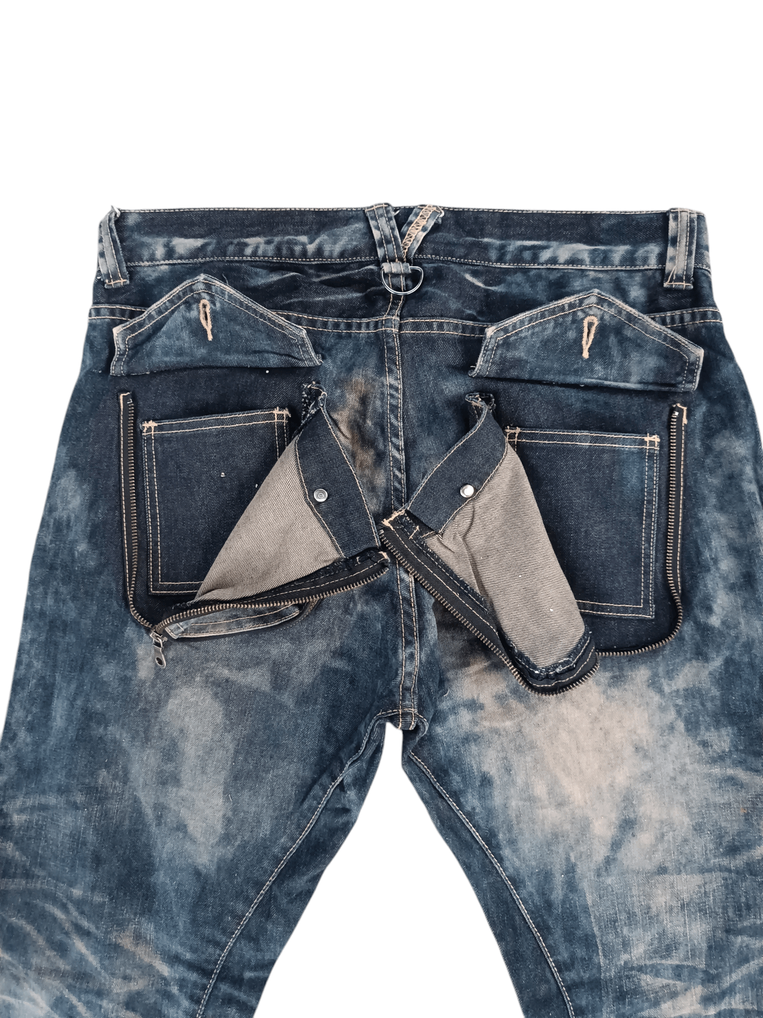 Japanese Brand RARE 💥 PPFM TYE DIE WHISKERS TWISTED LEG DENIM Size US 34 / EU 50 - 16 Thumbnail