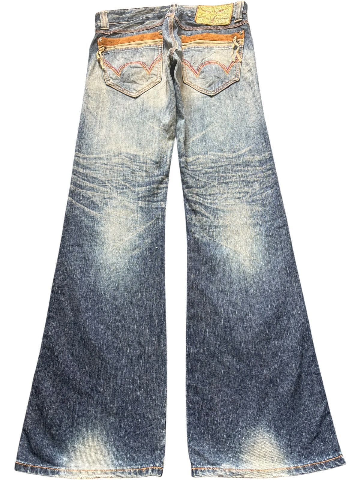 Edwin Vintage Edwin Blue Trip Distressed Flare Jeans Size US 32 / EU 48 - 2 Thumbnail