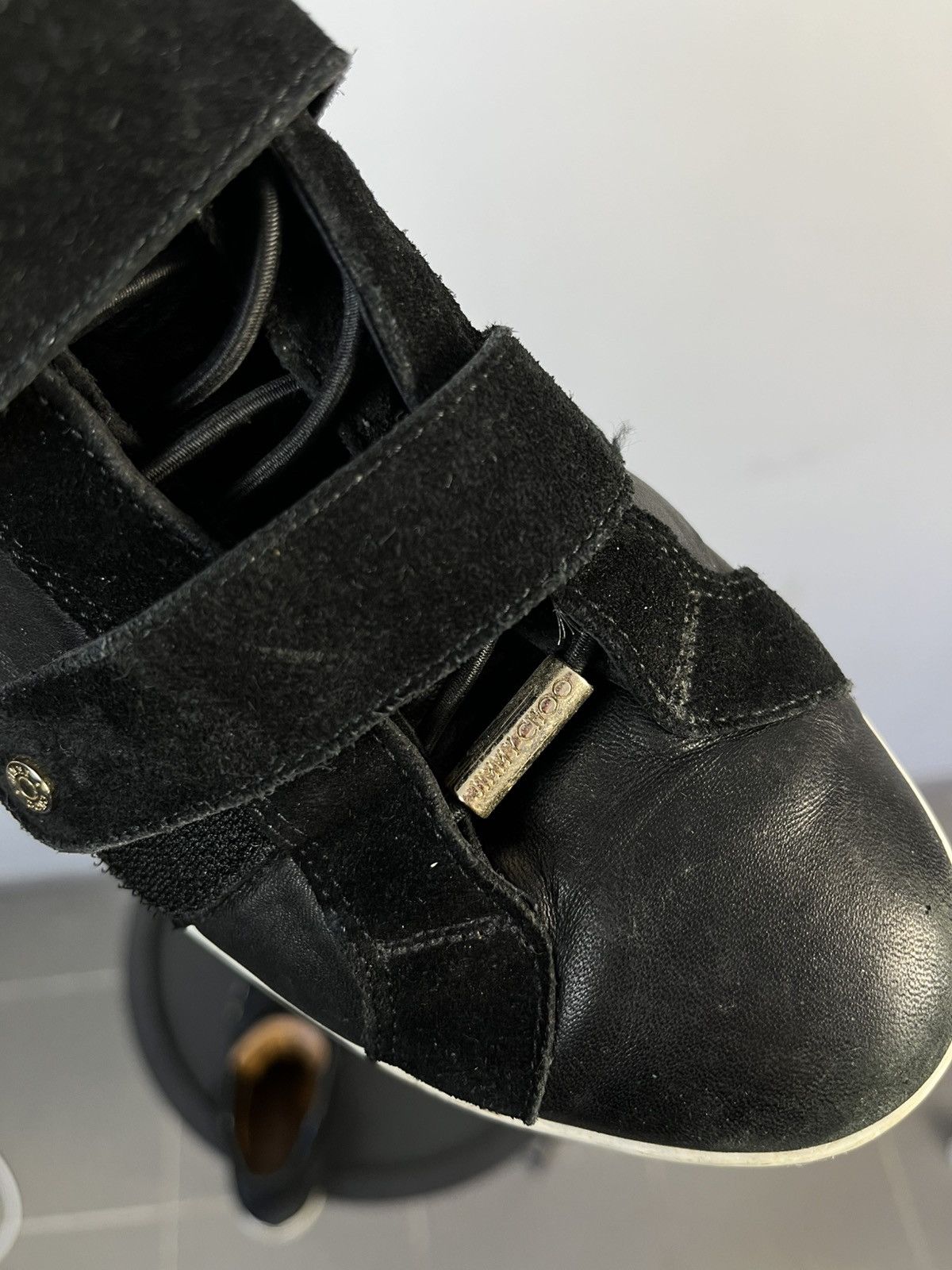 Jimmy Choo Jimmy Choo Tokyo Glitter Metallic Nappa High Top Sneakers Size US 8 / IT 38 - 7 Thumbnail