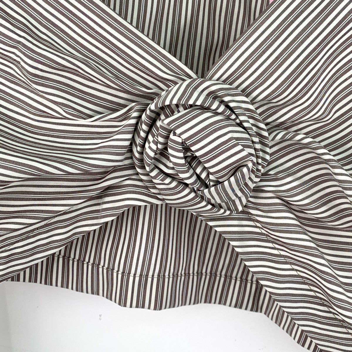 Fendi Fendi Colorblocked Striped Mulberry Silk Lapel Shirt Size S / US 4 / IT 40 - 4 Thumbnail