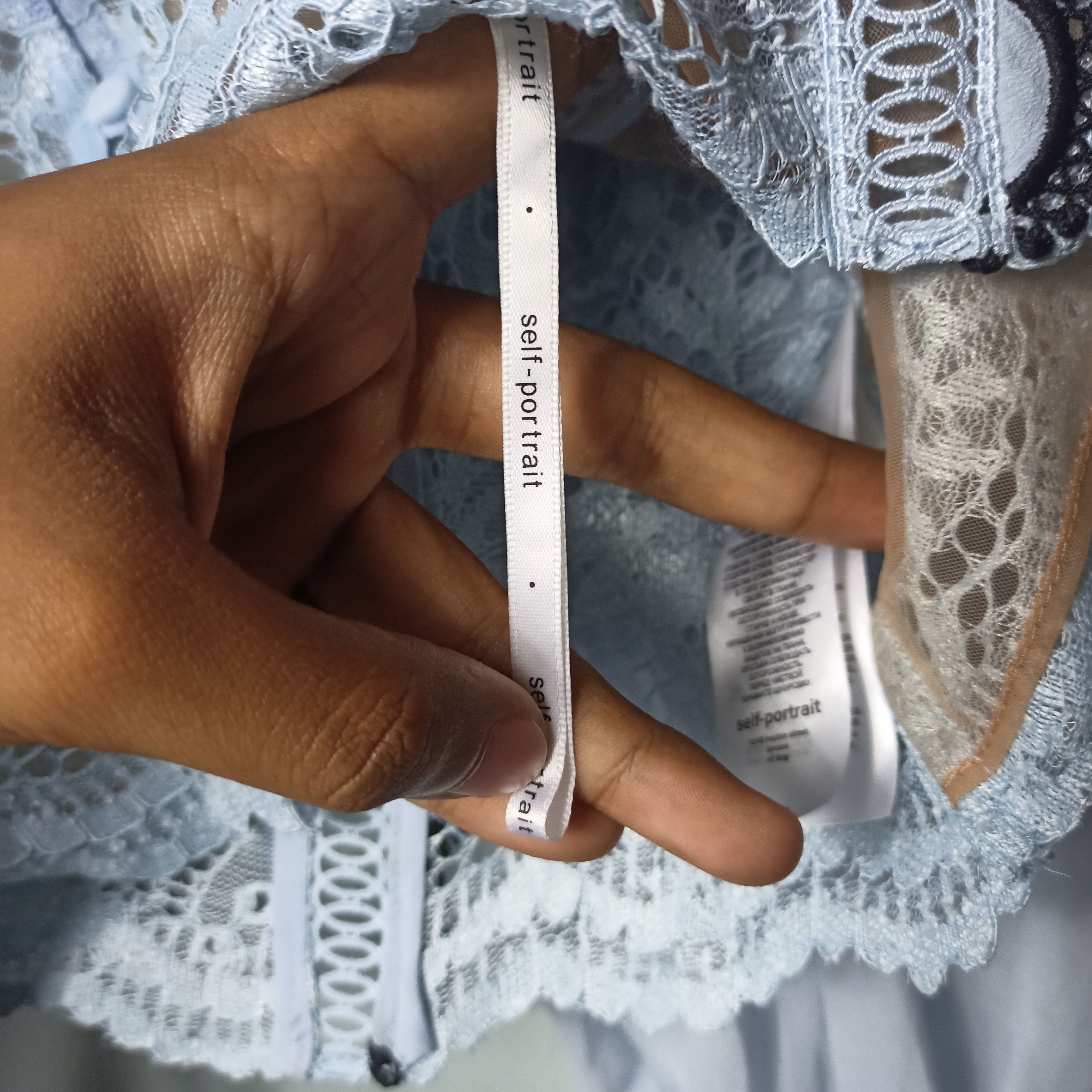 Self-portrait cord lace collar bow