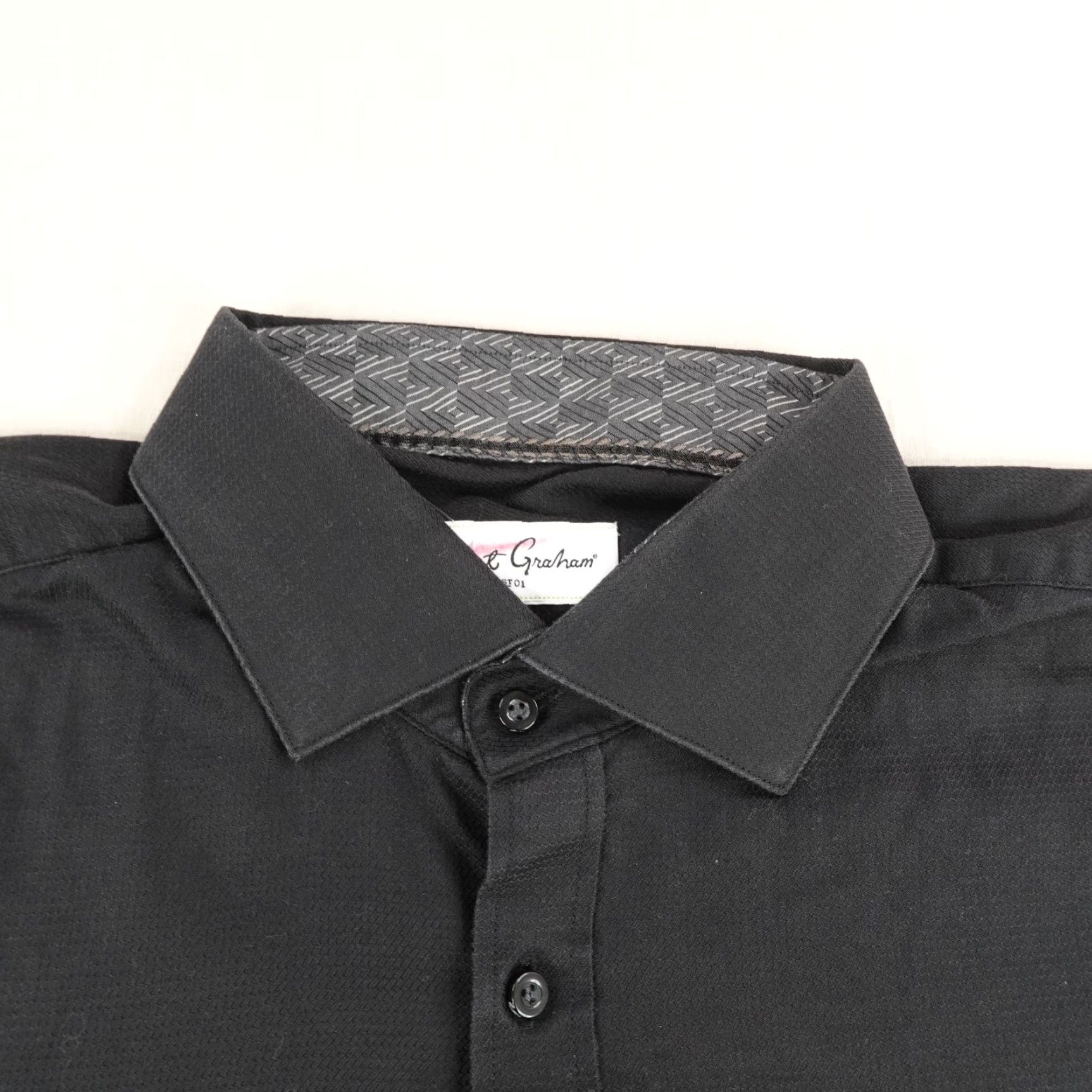 Robert Graham VINTAGE Robert Graham Men’s Shirt XL Black Button-Up Long Sleeve Cotton Formal Size 46R - 2 Thumbnail