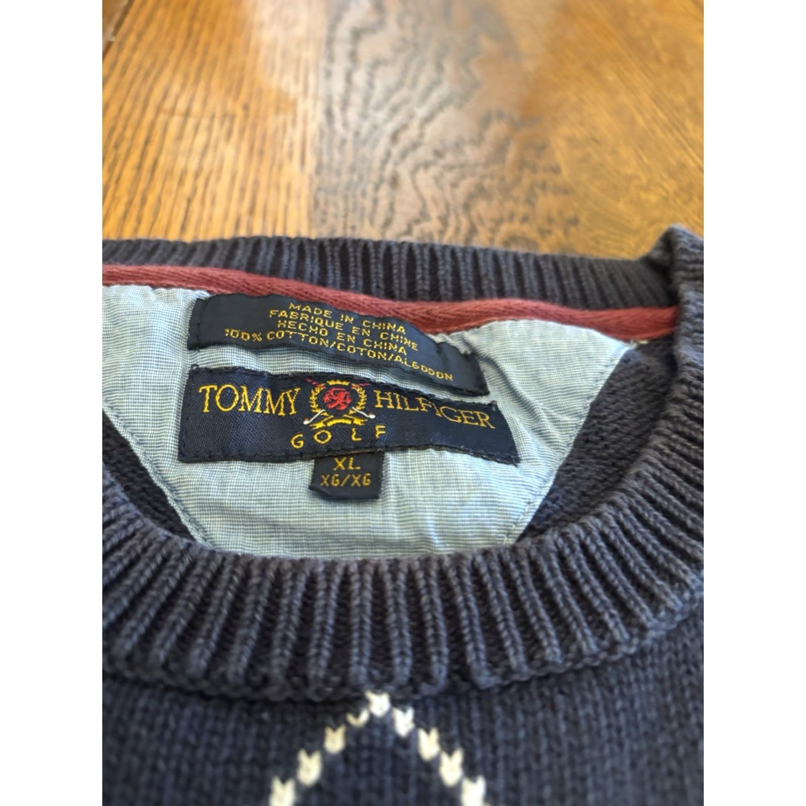 Tommy Hilfiger VINTAGE Tommy Hilfiger Sweater Mens XL Navy Crewneck Thick Knit VTG 90s I2 Size US XL / EU 56 / 4 - 2 Thumbnail