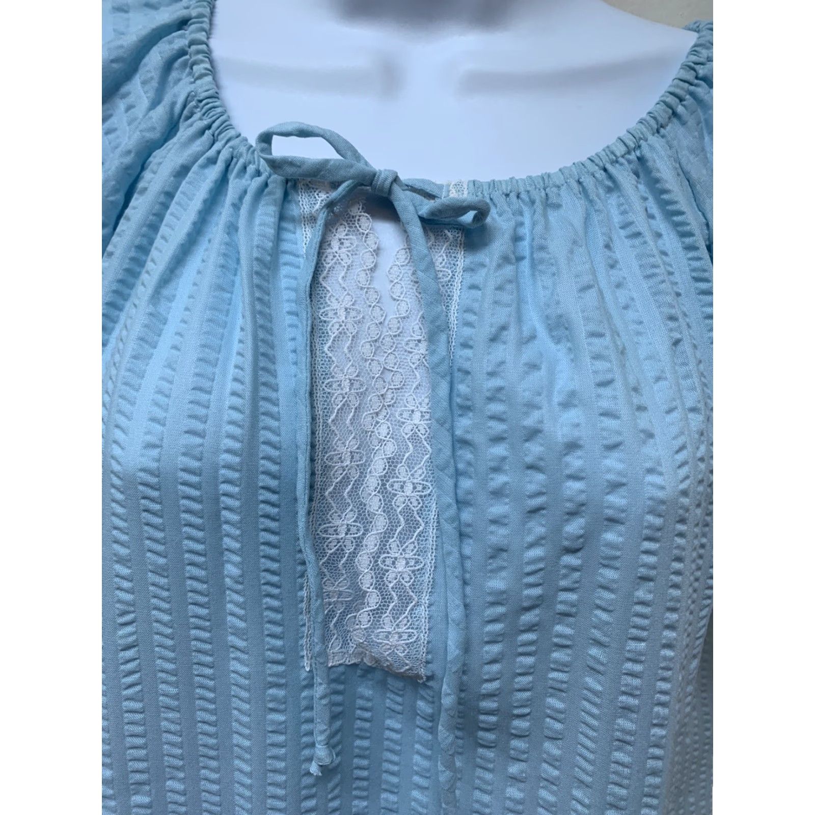 Vintage VINTAGE Najla New York Long Blue Summer Lace Rayon Blend Nightgown S USA NOS Size ONE SIZE - 3 Thumbnail