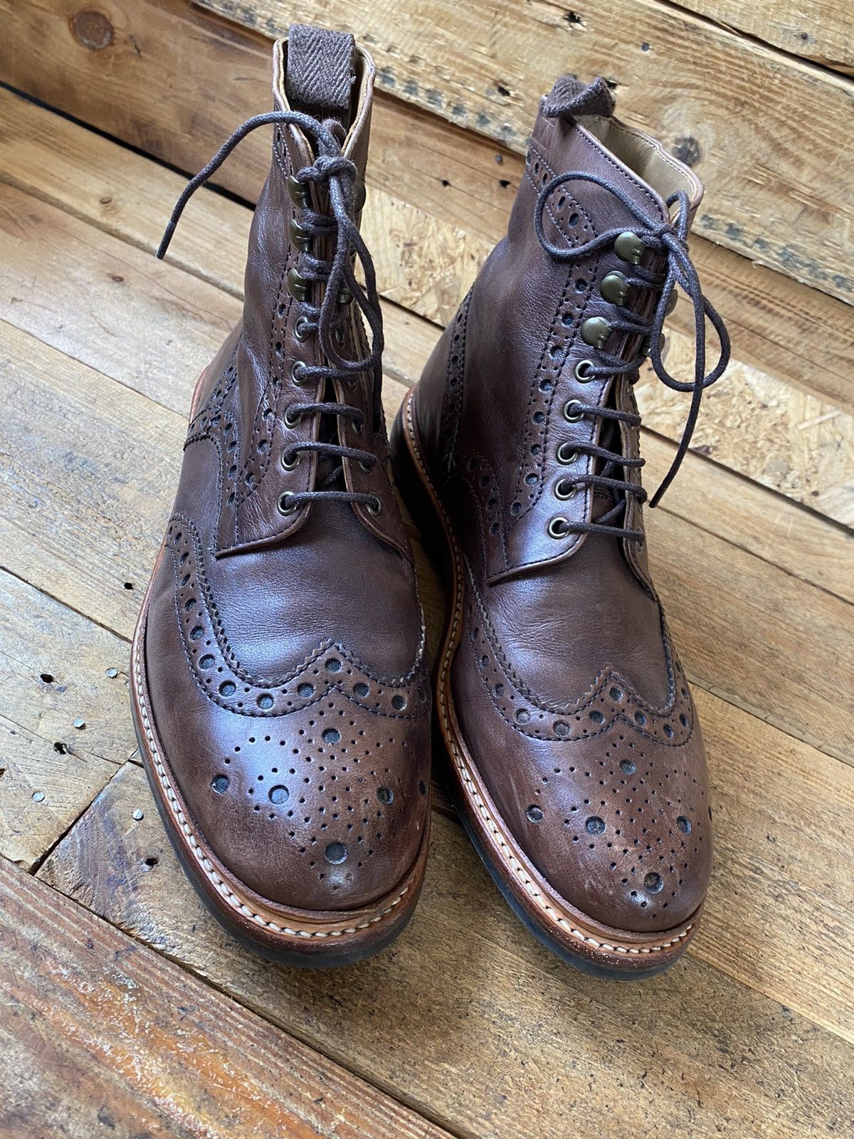 Grenson Grenson brown leather brouges boots uk sz 9 G Us 10 Size US 10 / EU 43 - 12 Thumbnail