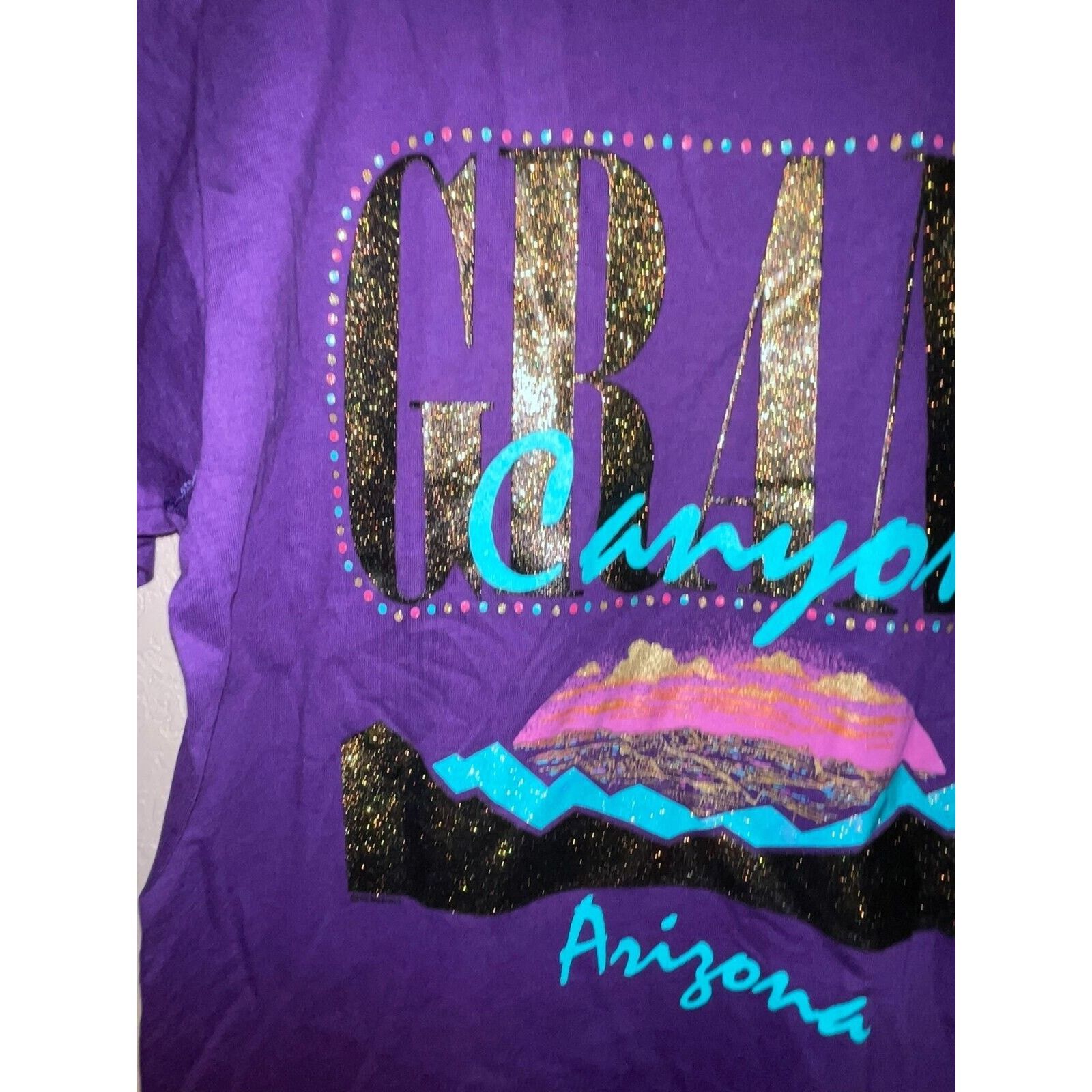 Jerzees Vintage Grand Canyon Shirt Arizona Purple Gold Tee VTG Large Size US L / EU 52-54 / 3 - 2 Thumbnail