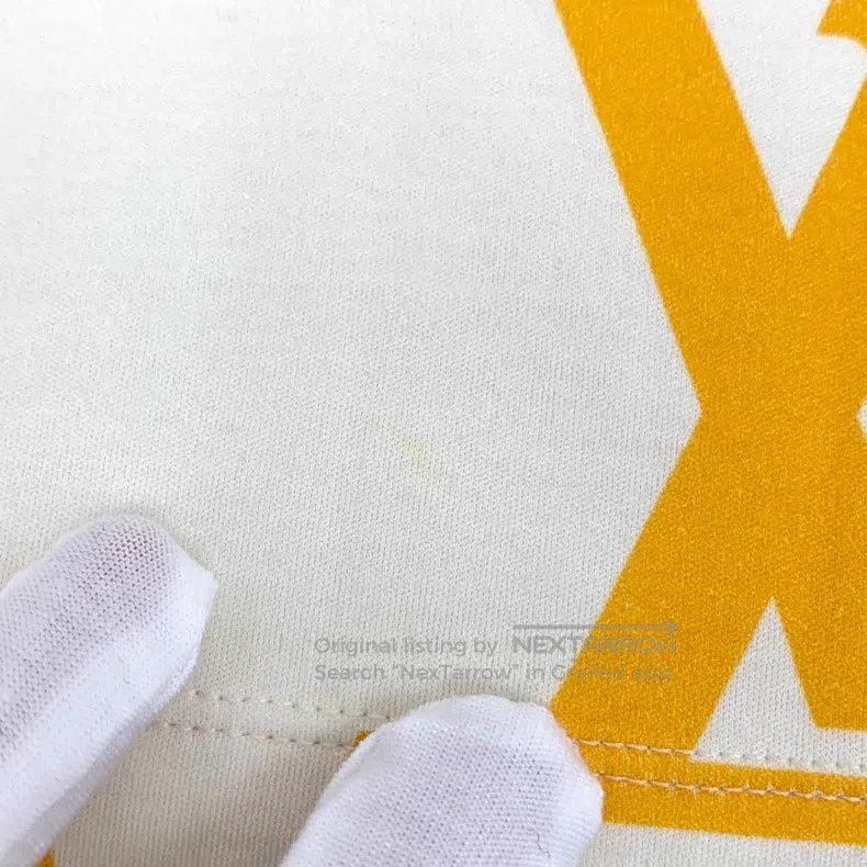 Louis Vuitton Louis Vuitton Beige logo print cotton crewneck lace sleeve Size S / US 4 / IT 40 - 9 Thumbnail