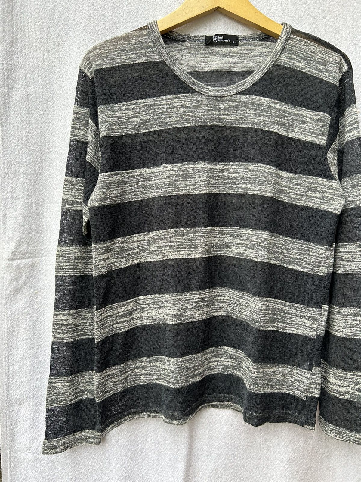 20471120 × Beauty Beast × Japanese Brand Real standard japanese striped mesh knit styled Size US M / EU 48-50 / 2 - 4 Thumbnail