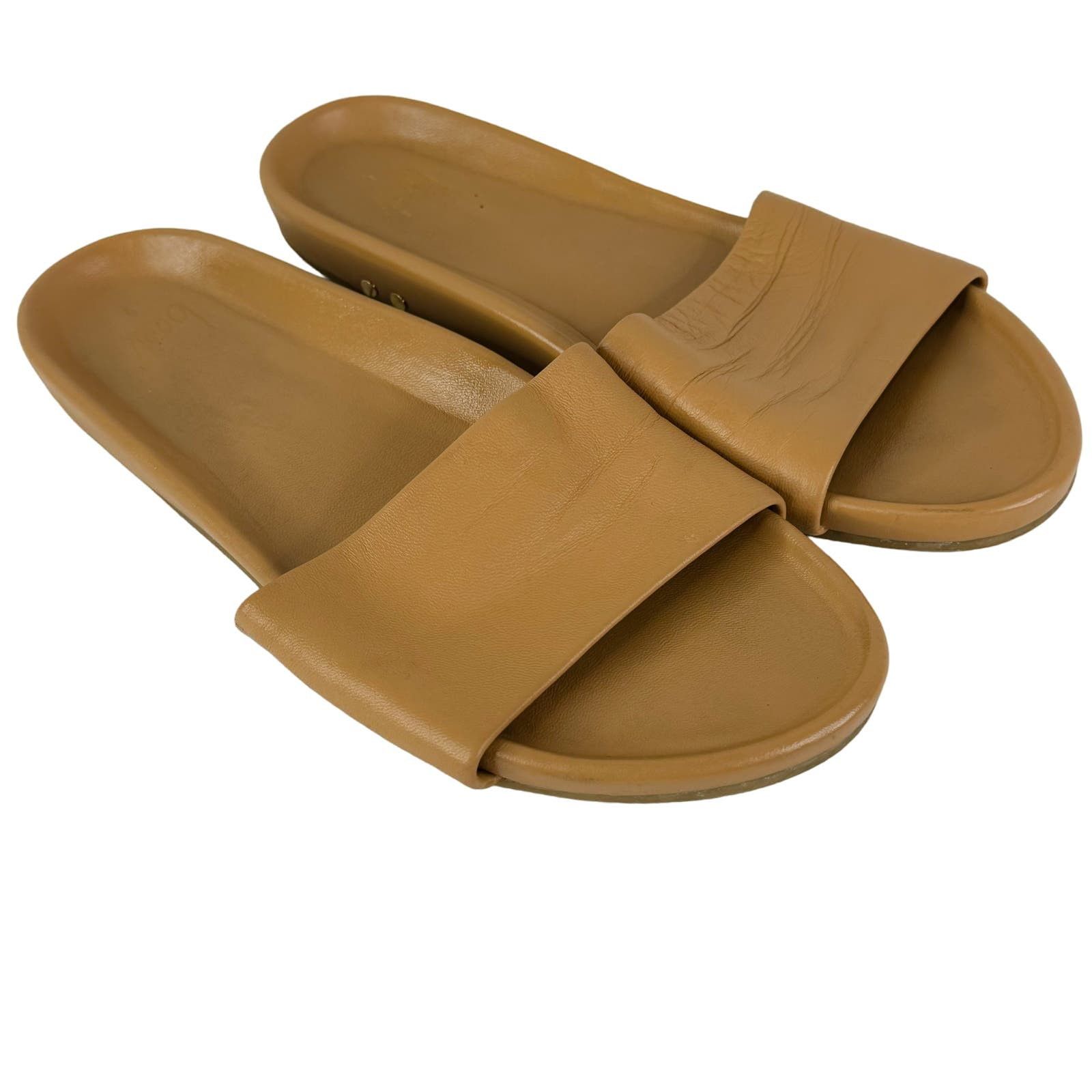 image of Beek Leather Pelican Honey Platform Slide Size 9 Sandals in Beige, Women's