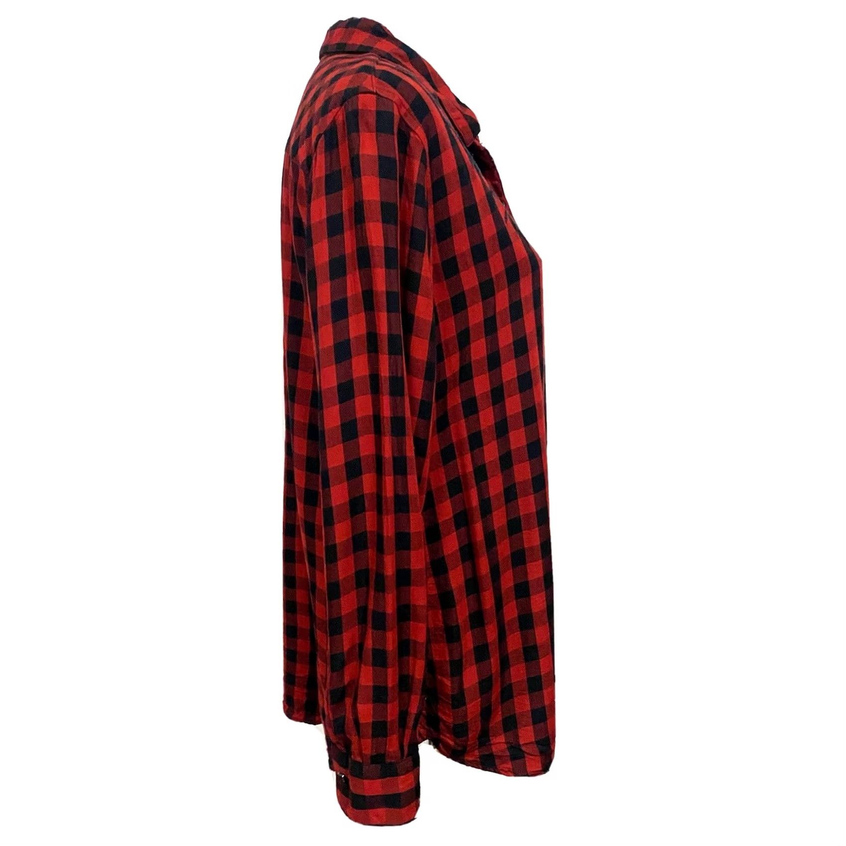 Vintage VINTAGE Beach Lunch Lounge Womens Buffalo Check Tunic Top Red Black Embroidered Sz Large Size L / US 10 / IT 46 - 6 Thumbnail