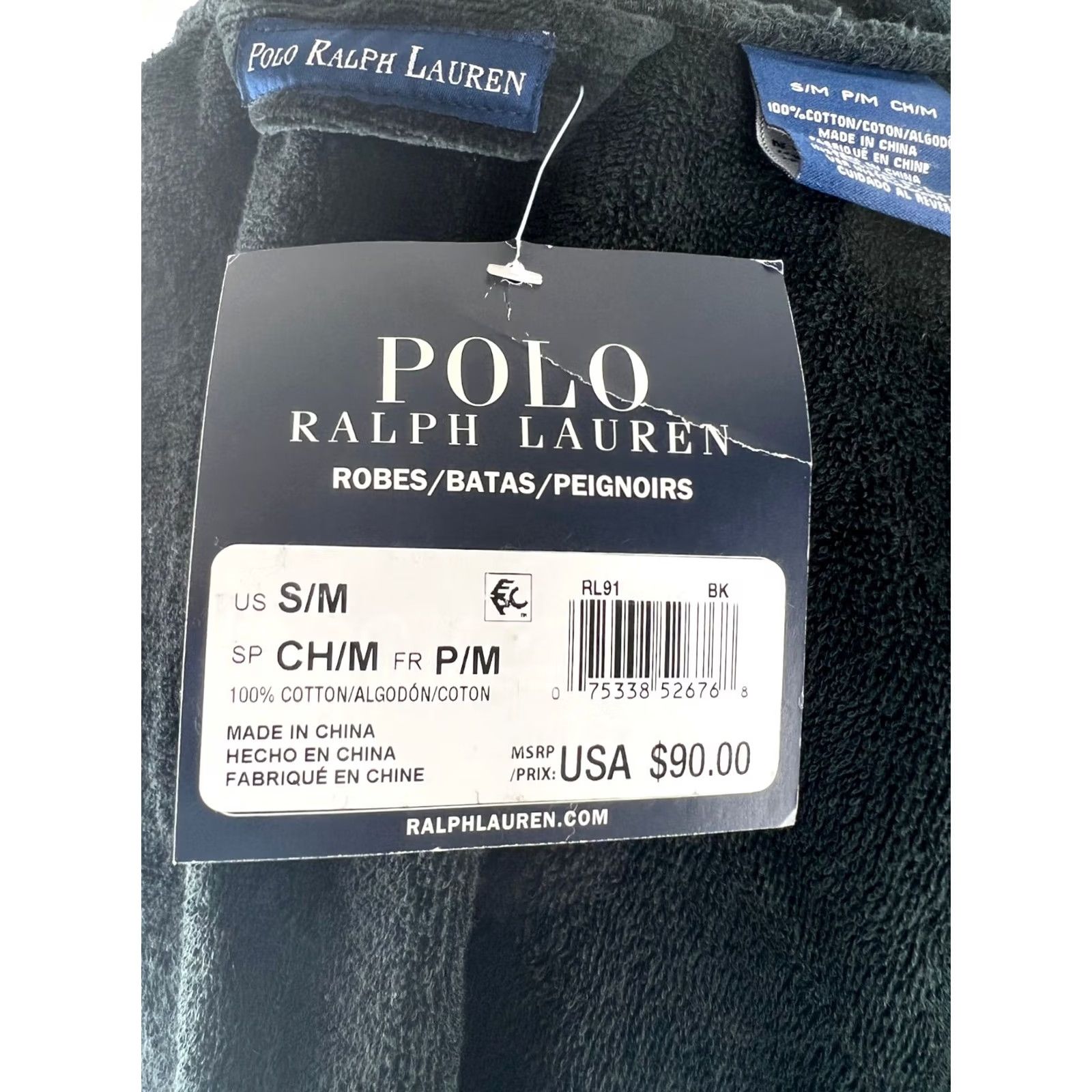 Polo Ralph Lauren Ralph Lauren POLO Robe Men's 100% Cotton Terry Wrap Small RL91 Black Plush Belted Tie Shawl Collar Logo Size US S / EU 44-46 / 1 - 4 Thumbnail
