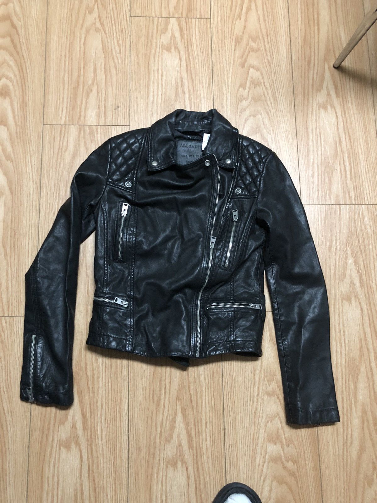 Allsaints Black sheep leather jacket Moto small Size XS / US 0-2 / IT 36-38 - 2 Thumbnail