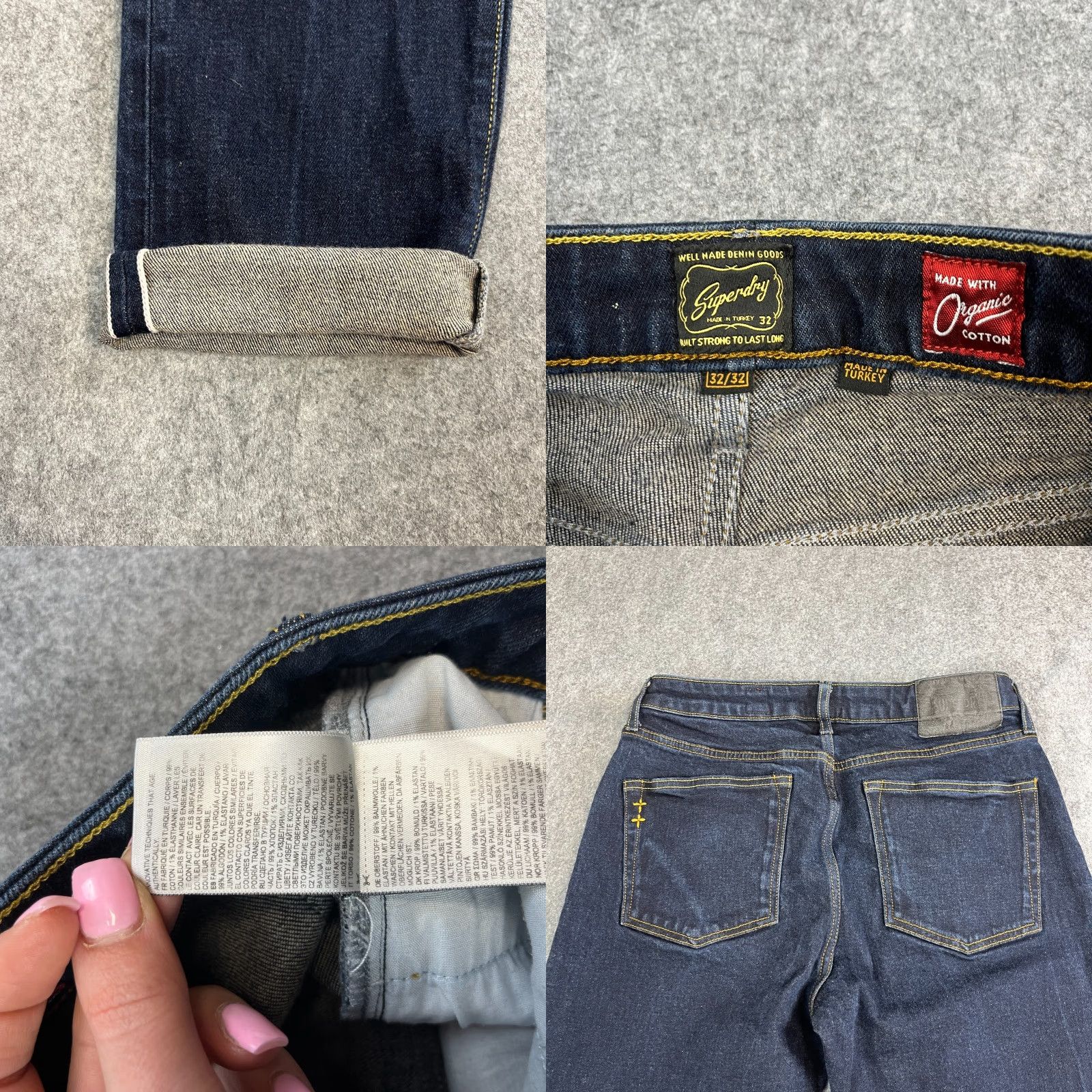 Superdry Superdry Jeans Selvedge Tapered Fit 30 32 Dark Blue Indigo Organic Cotton Mens Jeans Wide 30 in Inside Leg 32 in 5-Pocket Denim Shirtless? Size US 30 / EU 46 - 8 Thumbnail
