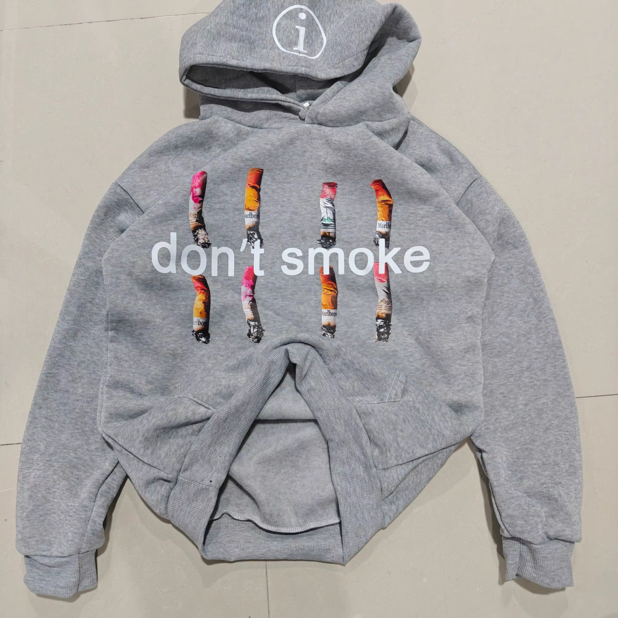 Y2K Hoodie Retro Don't Smoke Print