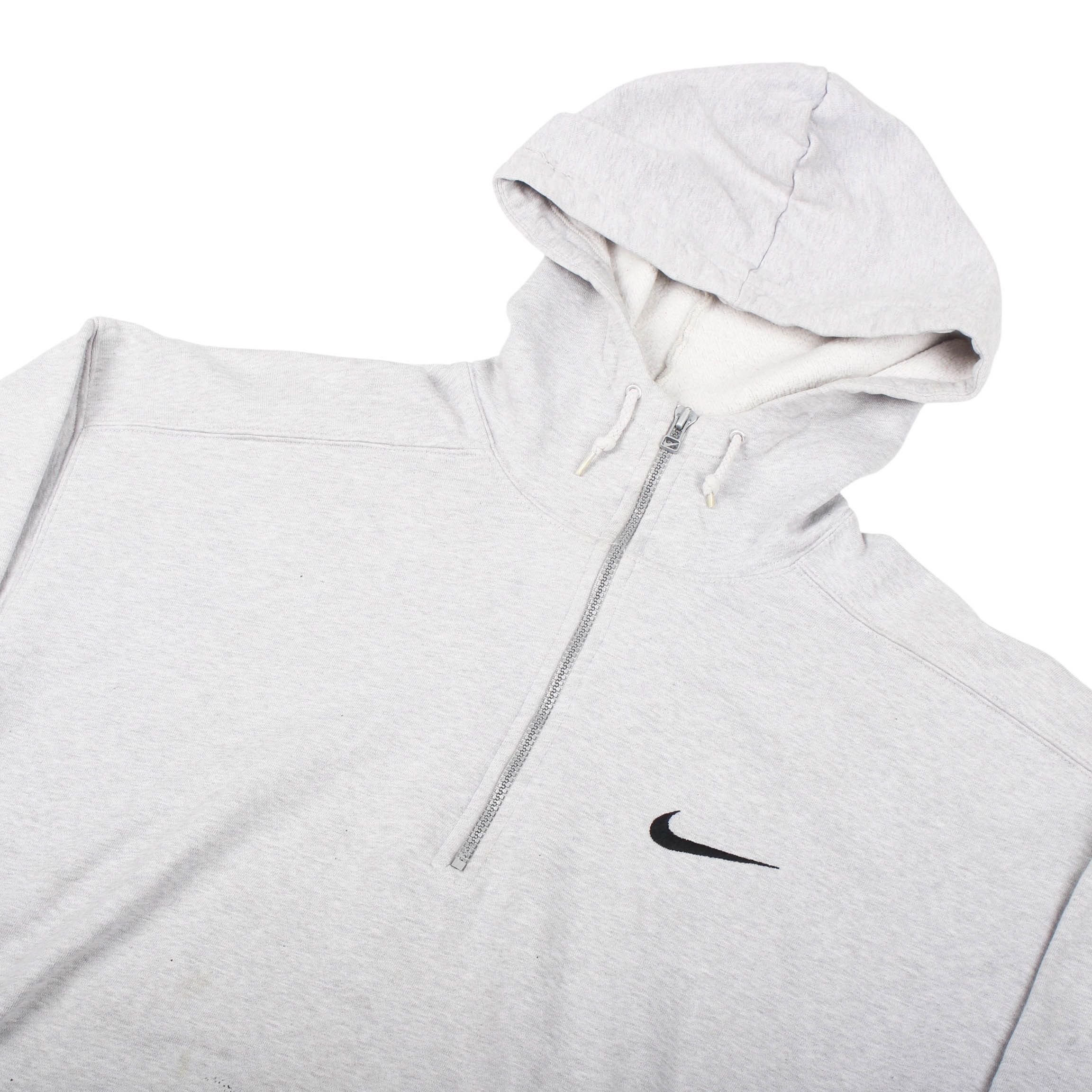 Nike Nike 1/4 Zip Hoodie Grey Embroidered Swoosh Center Size US XL / EU 56 / 4 - 4 Thumbnail