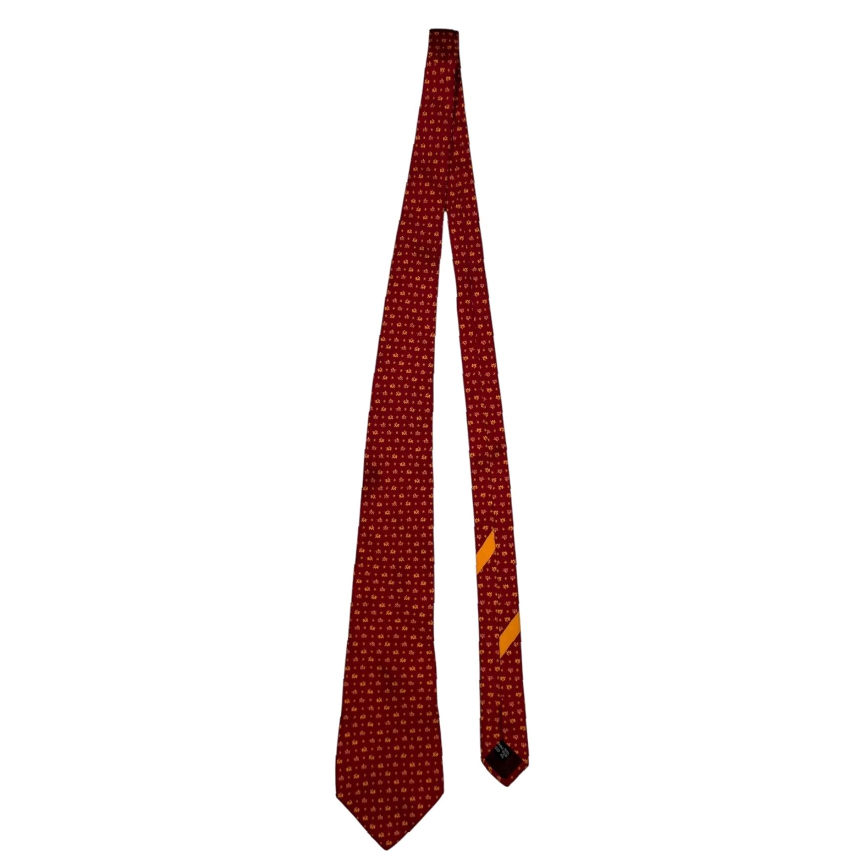 Salvatore Ferragamo Salvatore Ferragamo Tie Men 100% Silk Red Elephants Italy Vintage No Size ONE SIZE - 8 Thumbnail