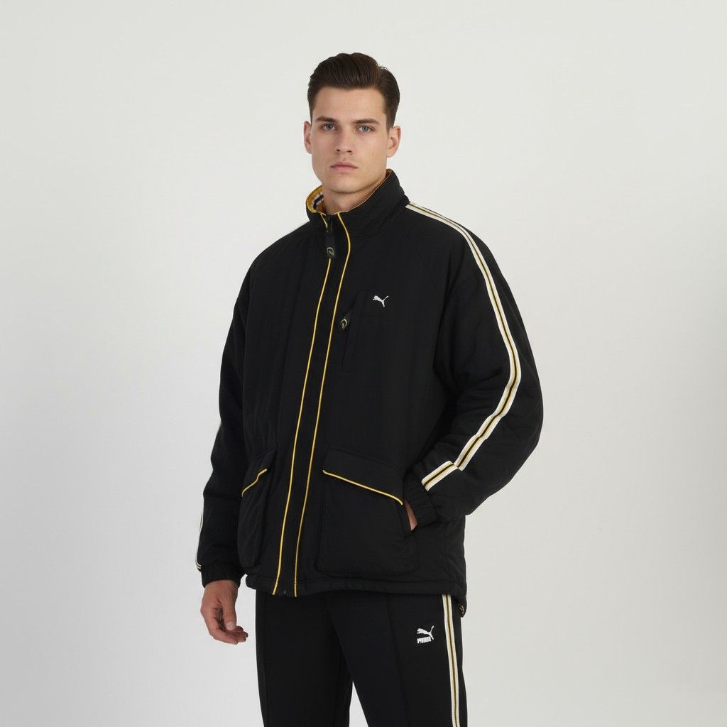 Puma Vintage Puma Men S Jacket Black Nylon Padded 0206 Size US S / EU 44-46 / 1 - 1 Thumbnail