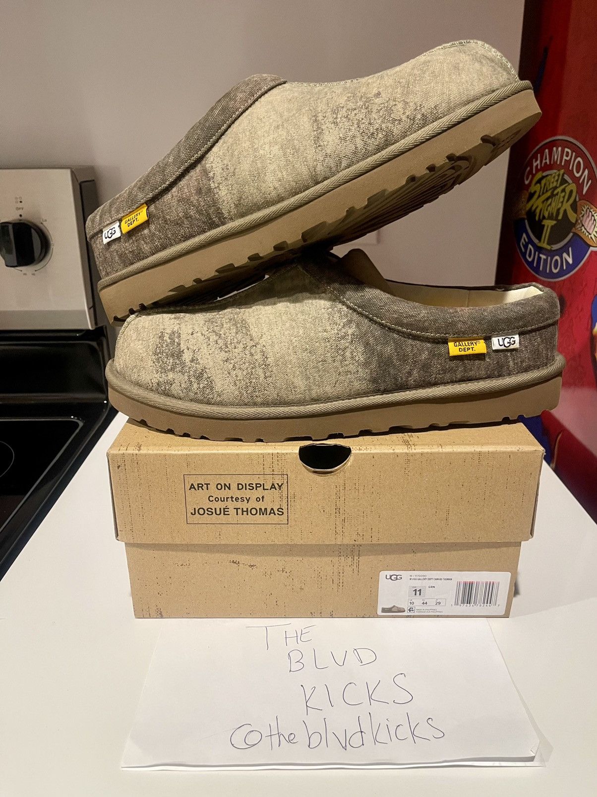 Gallery Dept. × Ugg Gallery Dept. x UGG Tasman Slipper Green Canvas Size US 11 / EU 44 - 3 Thumbnail
