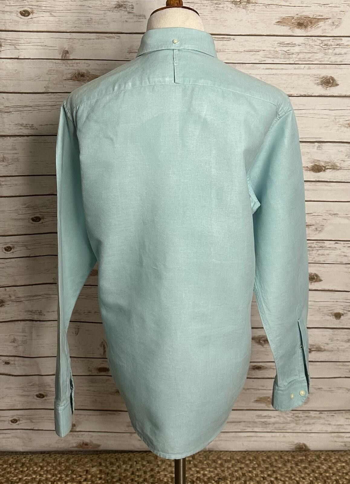Banana Republic Banana Republic Men's linen-blend button-down shirt Med blue Size US M / EU 48-50 / 2 - 6 Thumbnail
