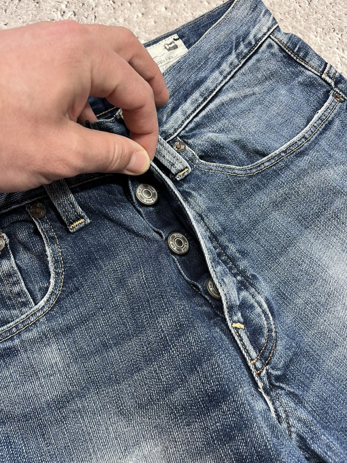 G-Star G-Star RAW Custom Big Logo Denim Jeans Distressed Blue Size US 29 - 14 Thumbnail