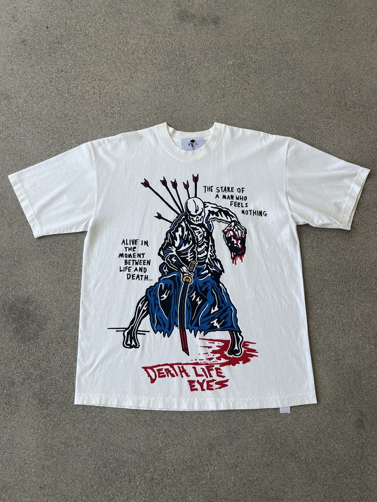 2021 Warren Lotas White “Death Life Eyes” T-Shirt Short Sleeve T 