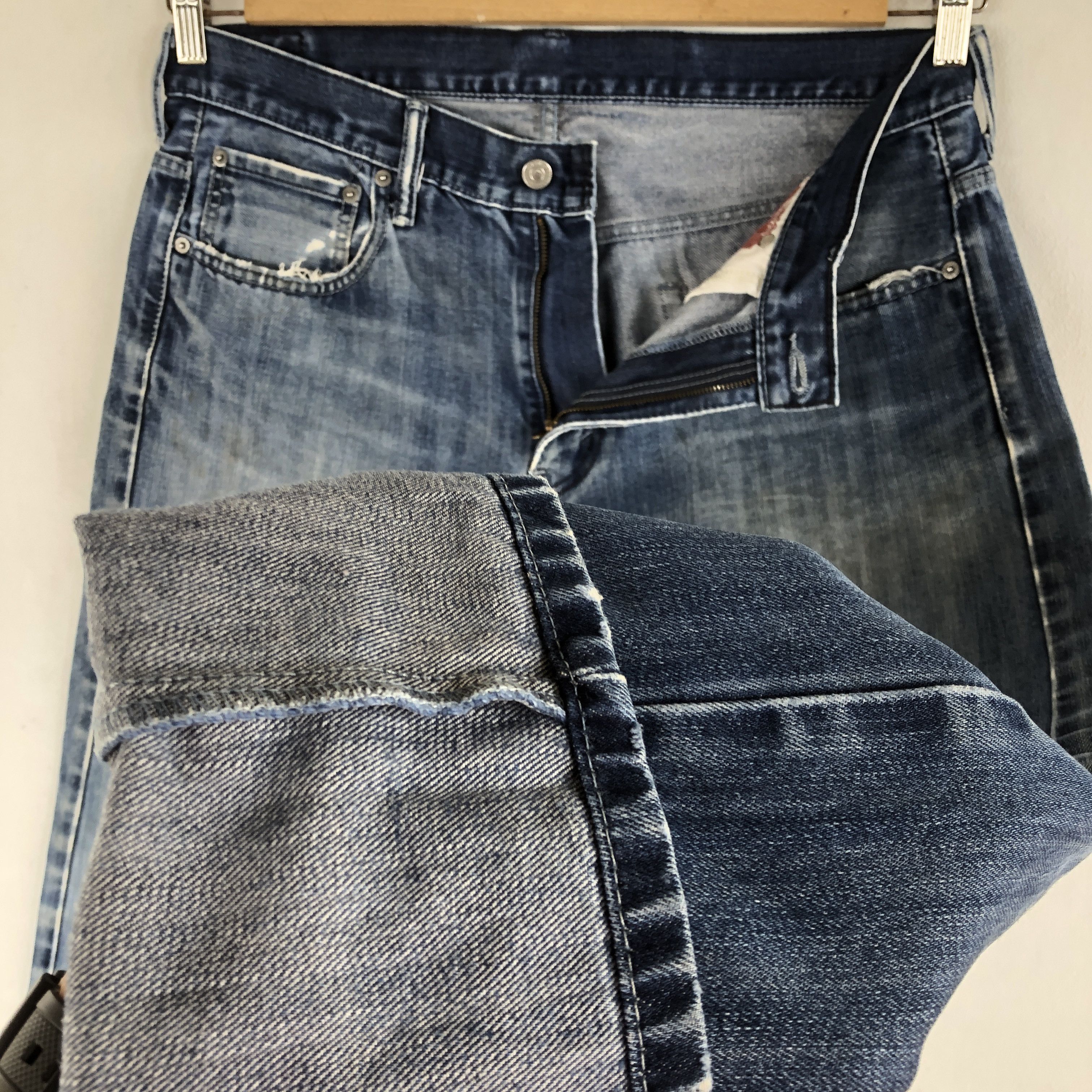 Levi's Vintage Y2K Levis Ripped Baggy Jeans Levi's 569 Faded Denim Size US 32 / EU 48 - 8 Thumbnail