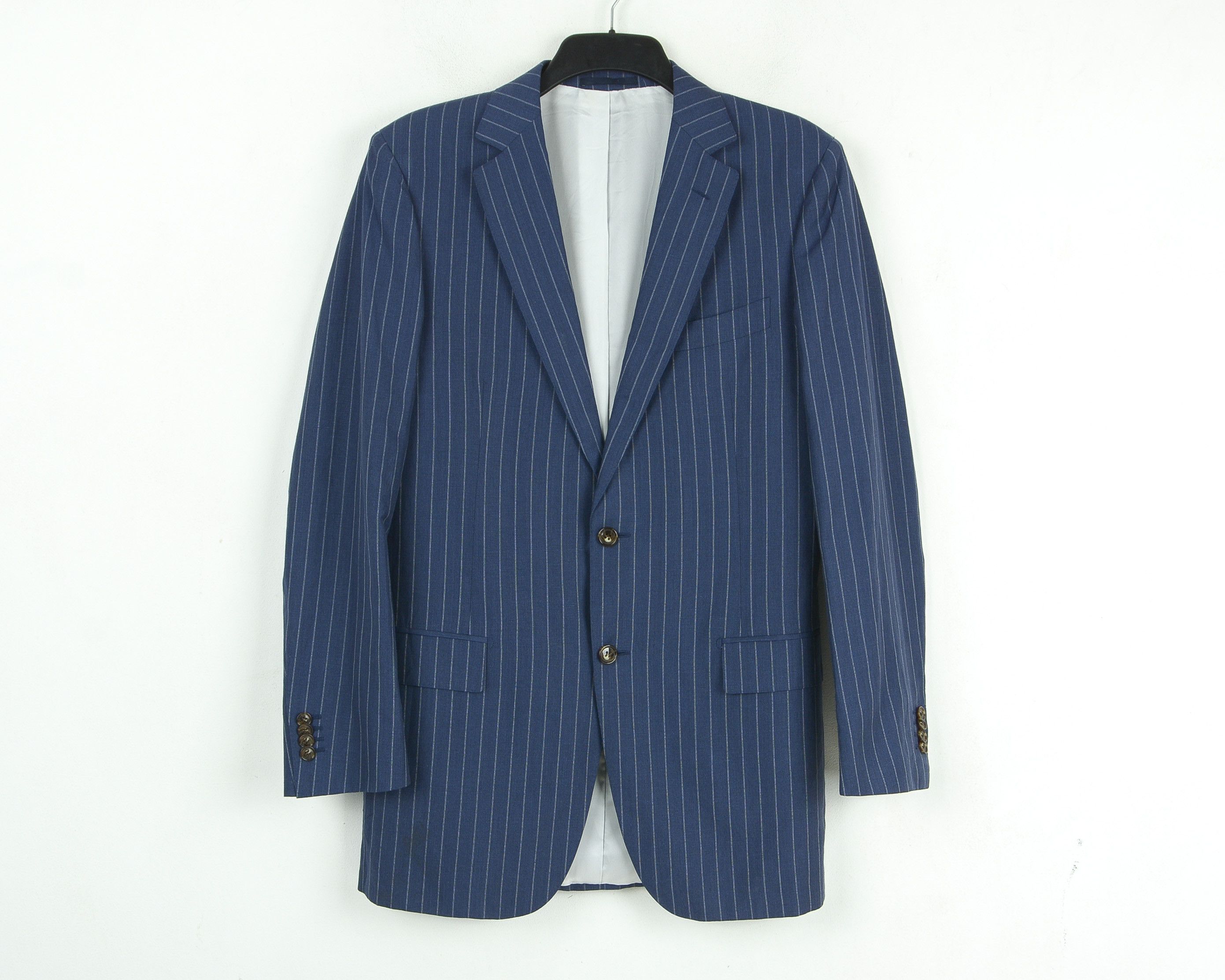 Suitsupply UK 40L US Wool EU 50L Linen Blazer Suit Jacket Pinstriped Size 40L - 1 Thumbnail