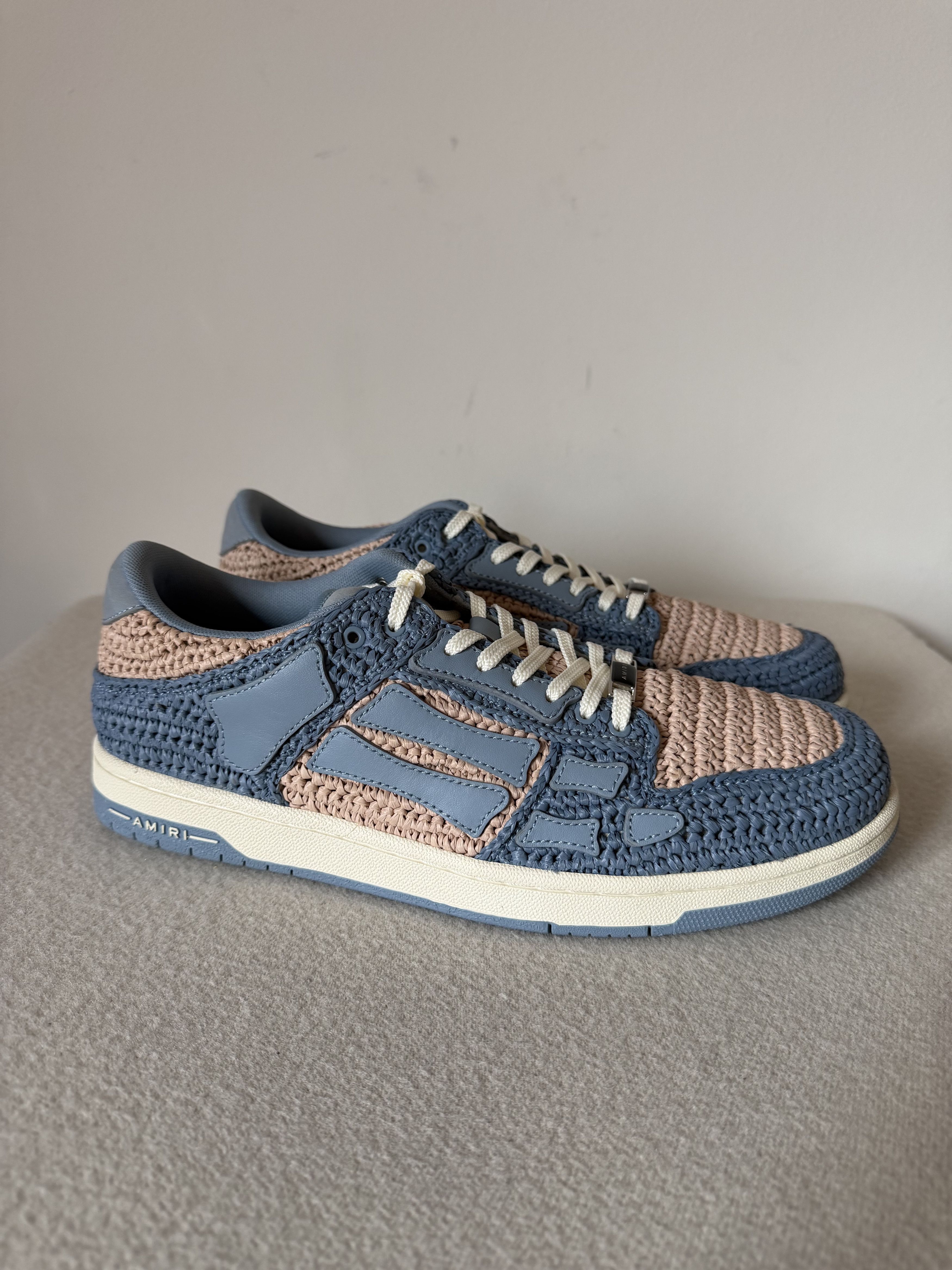 Amiri Amiri Raffia Skel Top Low in Blue Size US 12 / EU 45 - 1 Thumbnail