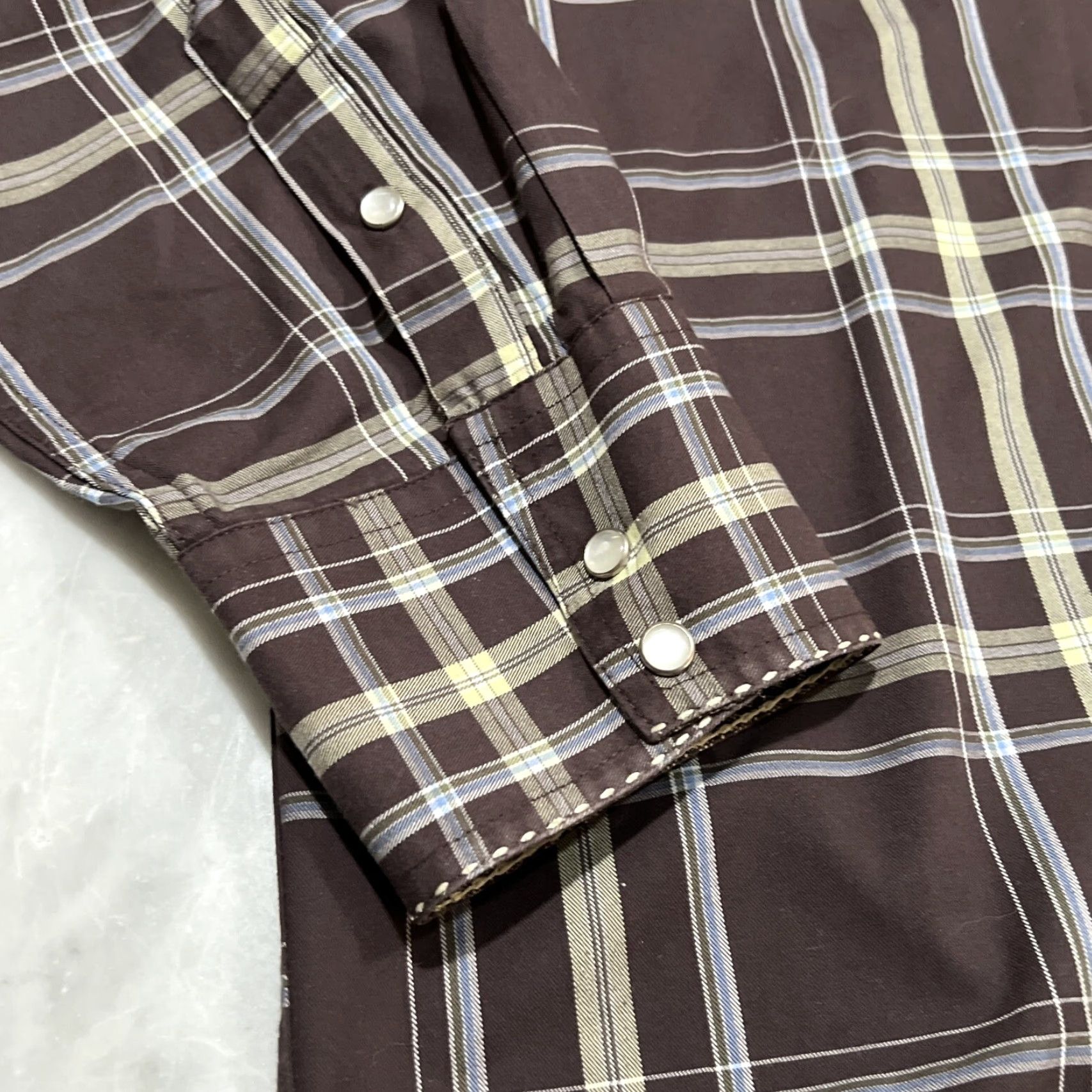 Roper Roper Men’s XLT Western Shirt Snaps Long Sleeve Pockets 100% Cotton Cowboy Brown Size US XL / EU 56 / 4 - 6 Thumbnail