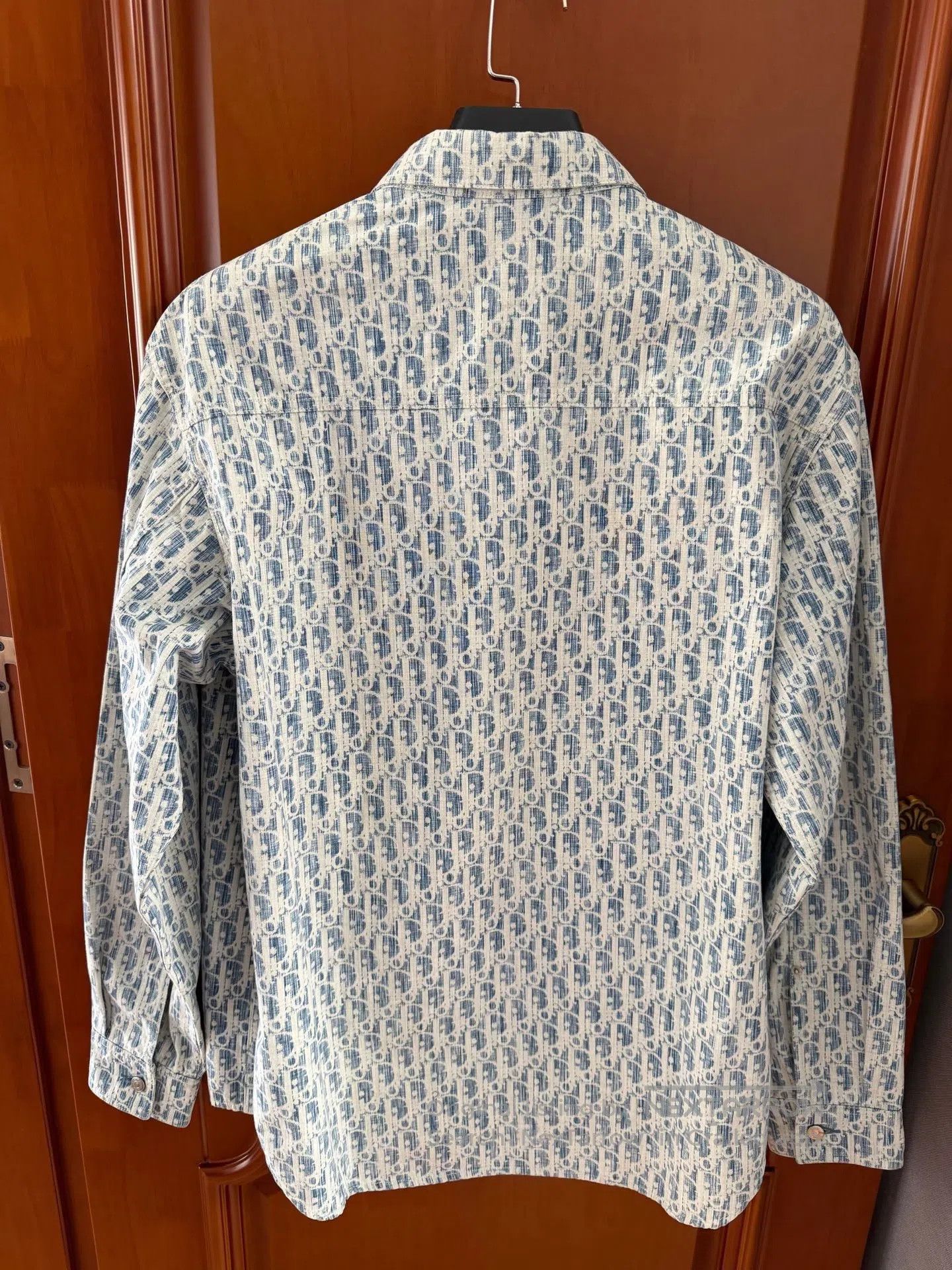 Dior Dior Blue and White Full Logo Long Sleeve Shirt| Size M / US 6-8 / IT 42-44 - 2 Thumbnail