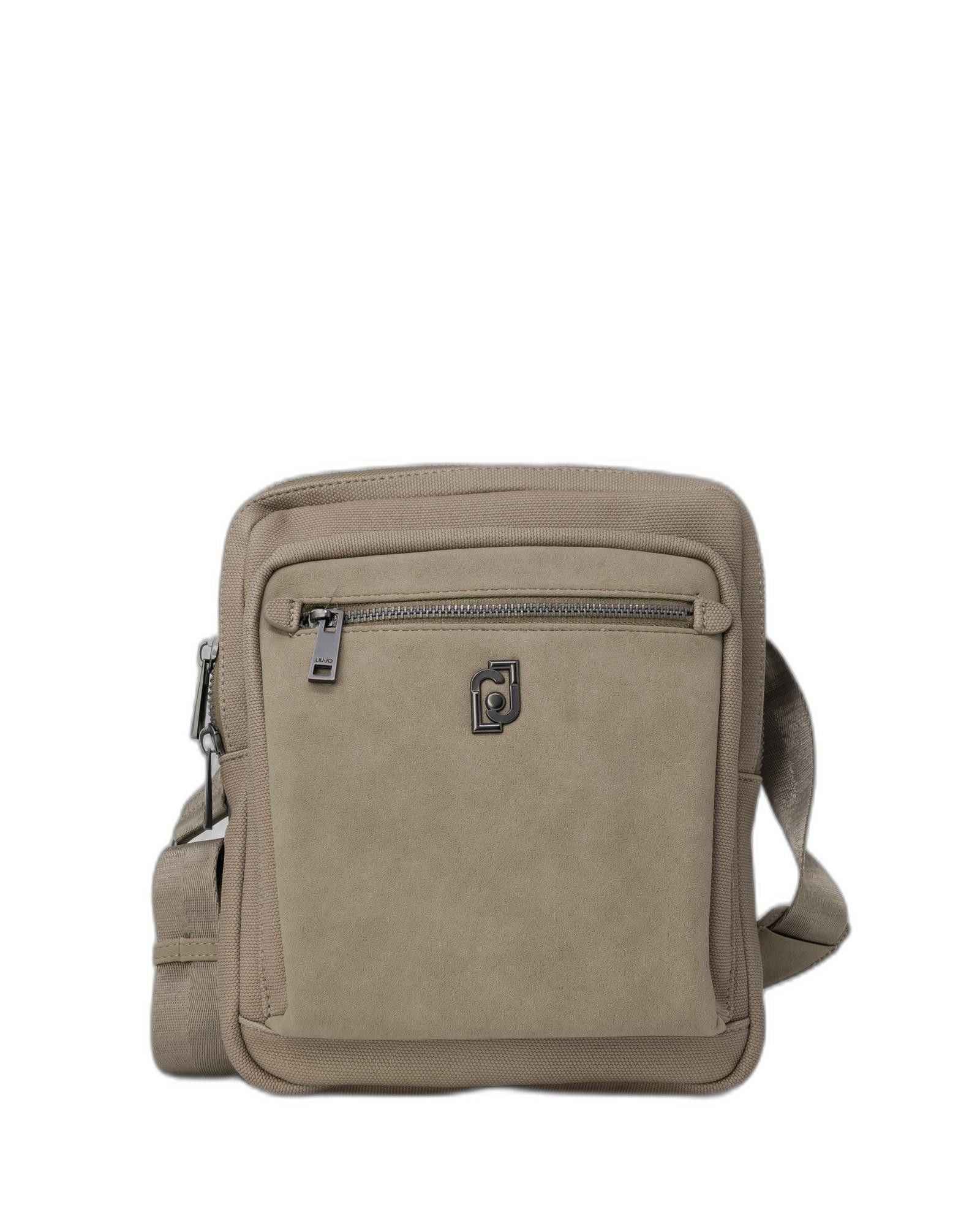 image of Liu Jo Polyurethane Shoulder Bag With Zip Fastening in Beige, Men's