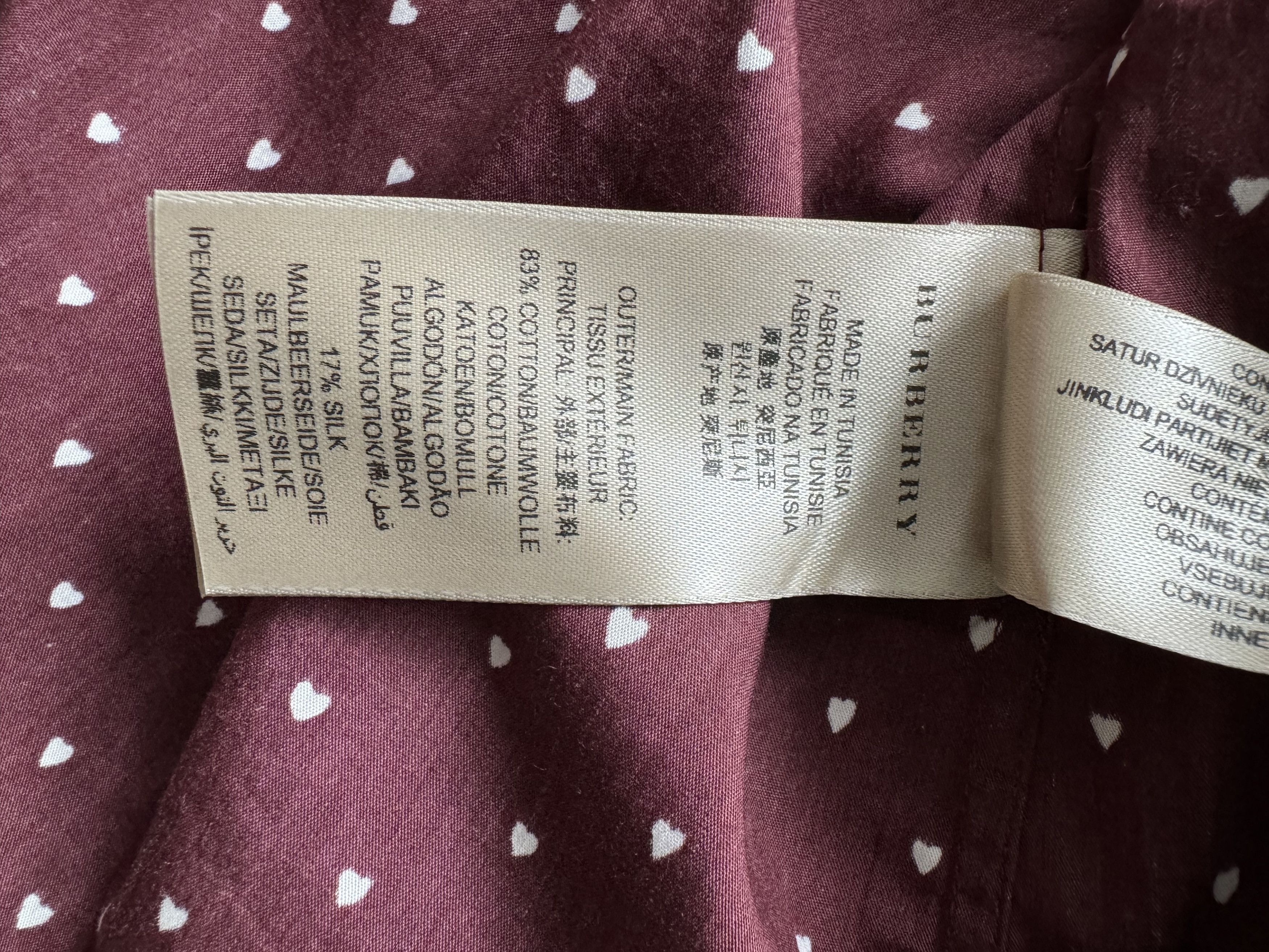 Burberry Burberry Heart Pattern Slim Fit Cotton Shirt Size US M / EU 48-50 / 2 - 5 Thumbnail