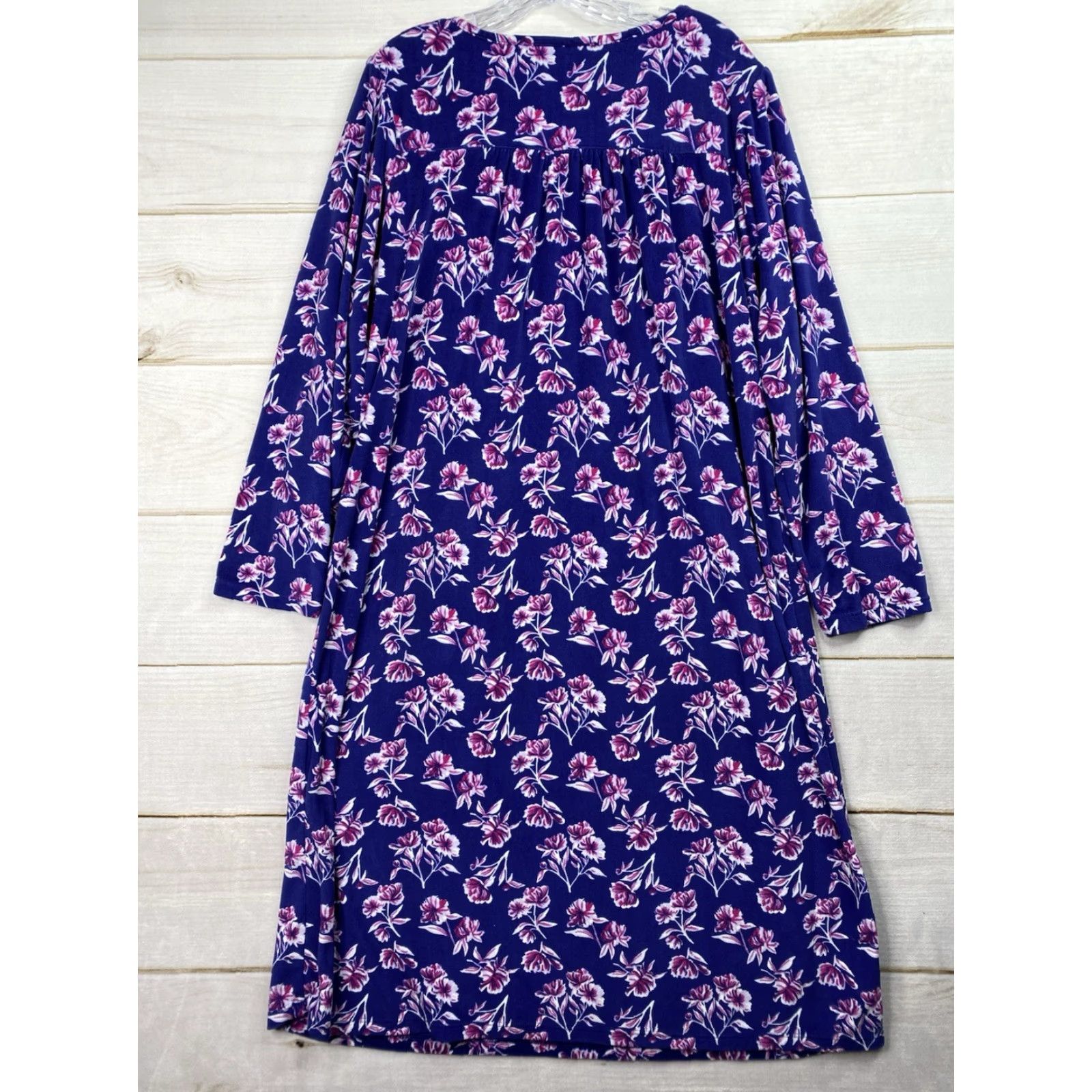 Croft & Barrow Croft & Barrow Floral Nightgown Sz L Long Sleeve Sleepwear Comfy Blue Pullover Size L / US 10 / IT 46 - 6 Thumbnail