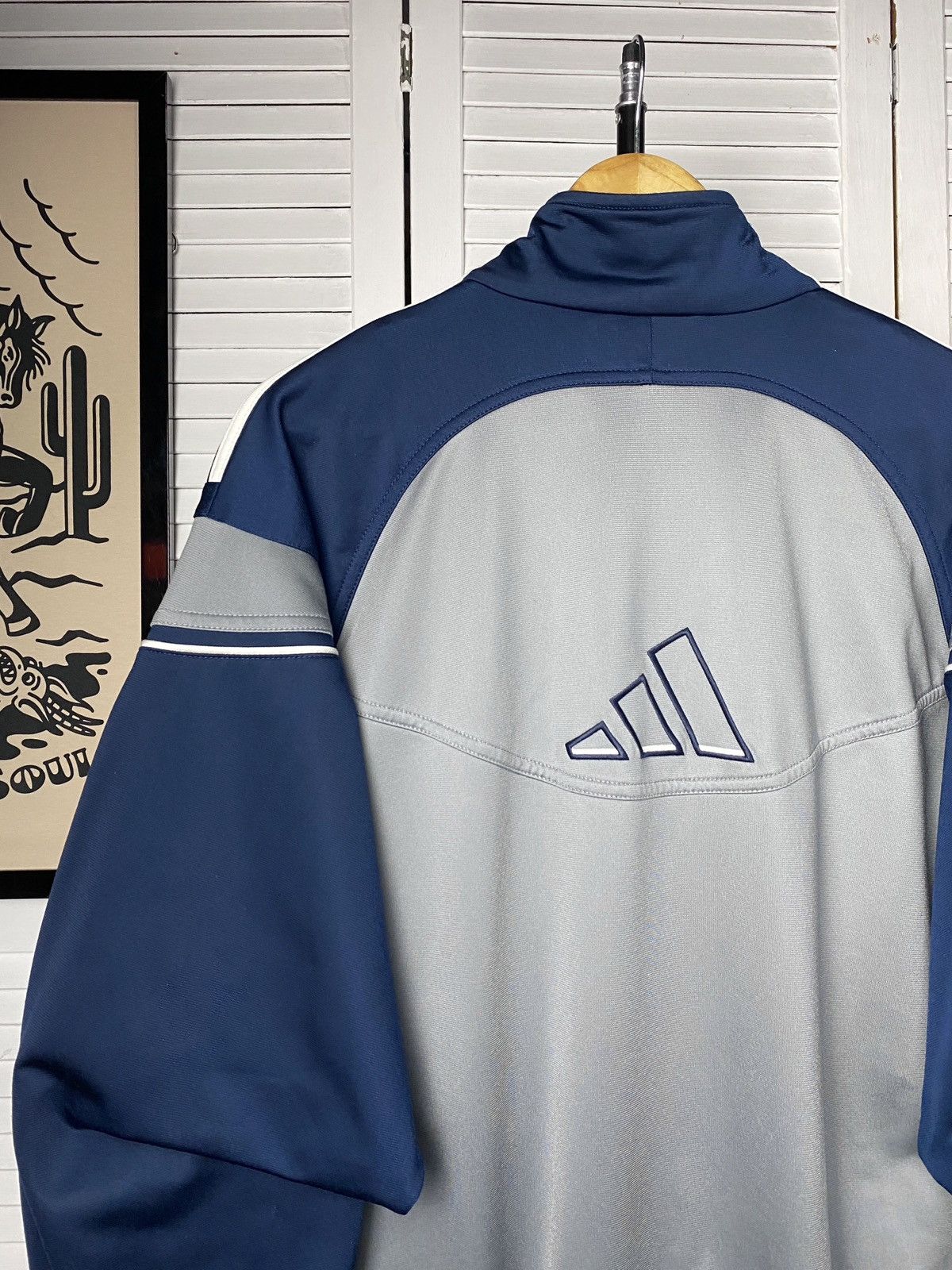 Adidas × Vintage Vintage 00s Adidas Track Retro Jacket Big Back Logo Striped Size US M / EU 48-50 / 2 - 9 Thumbnail