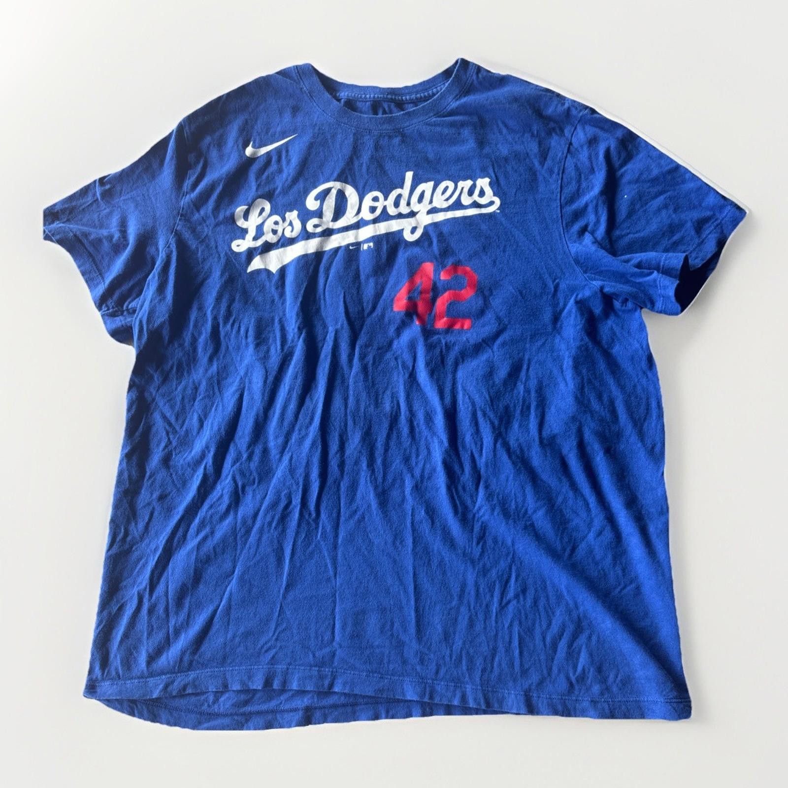 Nike Los Angeles Dodgers Nike Jackie Robinson Day T-Shirt Size XL Size ONE SIZE - 1 Thumbnail