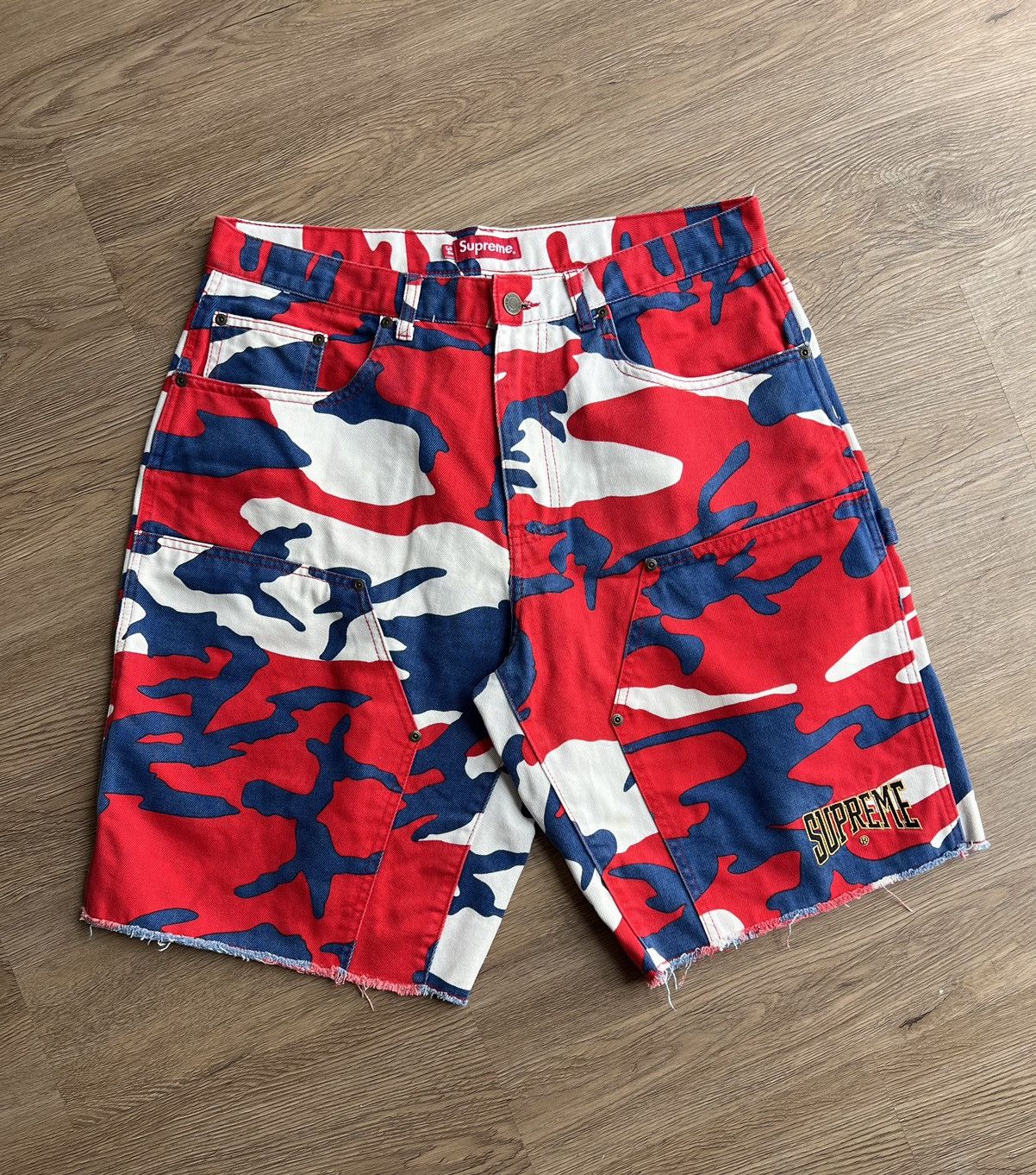 Supreme SUPREME Warp Jacquard denim painter shorts | Grailed