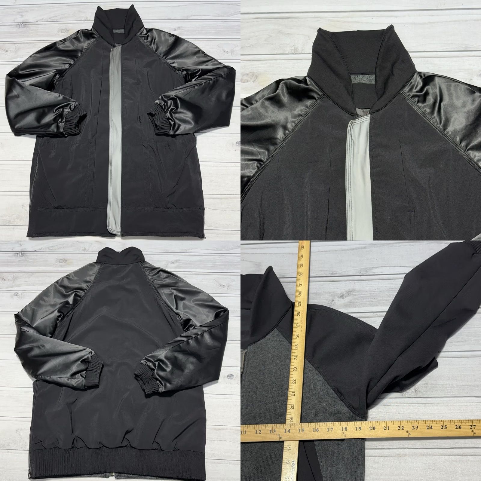 Lululemon Lululemon Both Ways Bomber Jacket Womens 8 Black Gray Reversible Full Zip Jacket Size M / US 6-8 / IT 42-44 - 8 Thumbnail