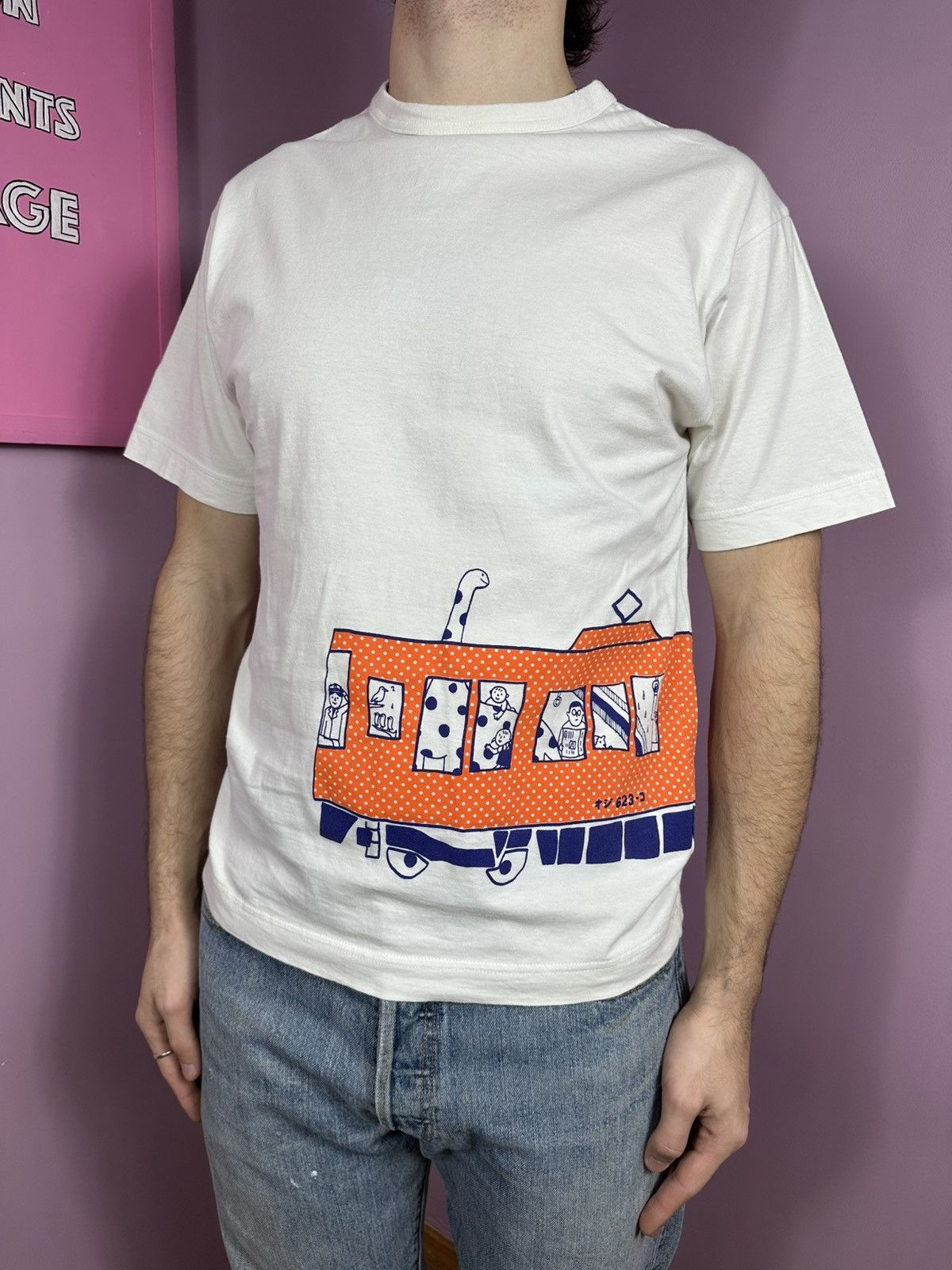 Other Ojico Japan T Shirt Tee White Train Printed Logo Size US M / EU 48-50 / 2 - 2 Thumbnail